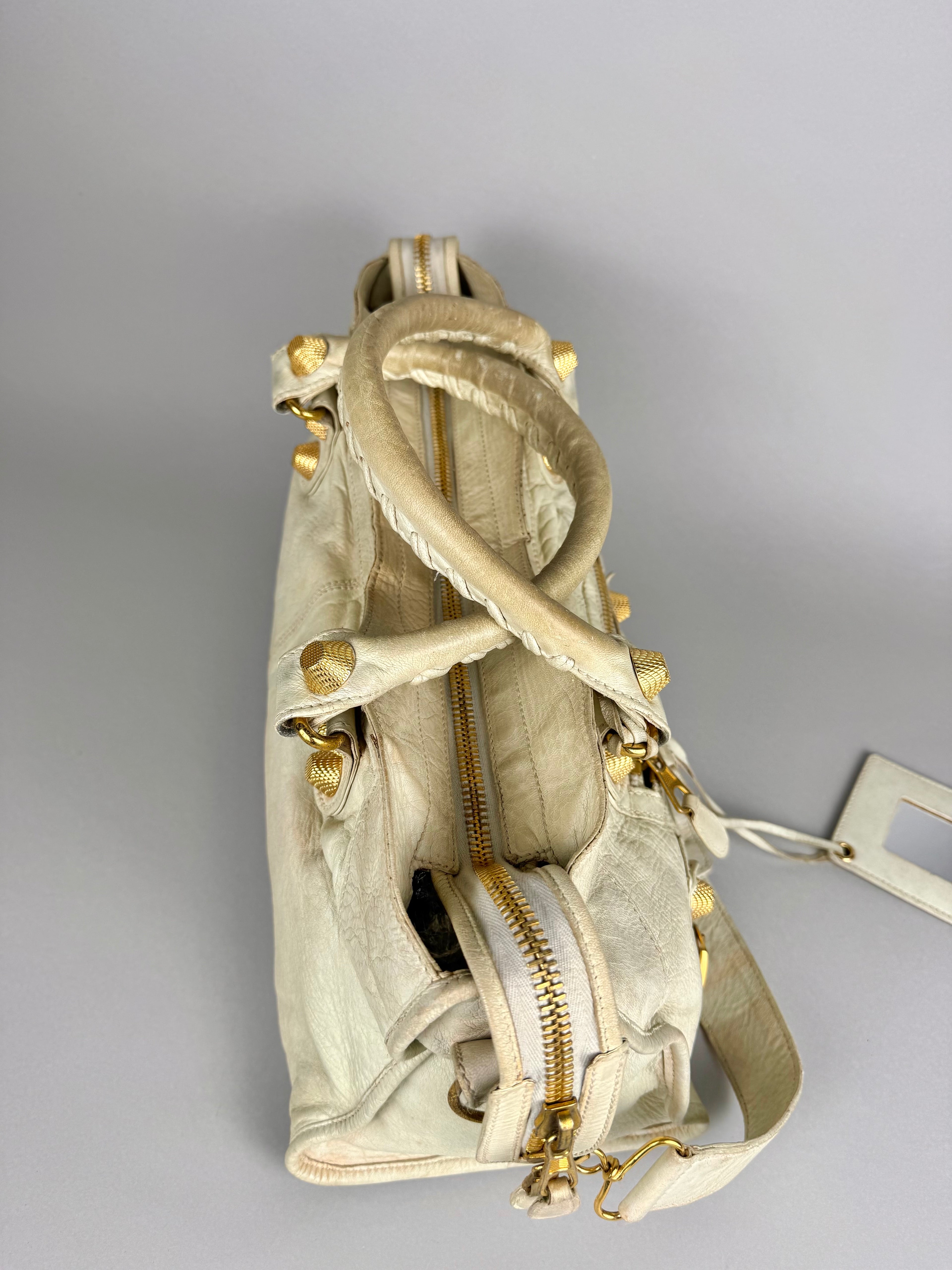 Balenciaga Sahara Lambskin Leather Gold Part Time 21 Bag