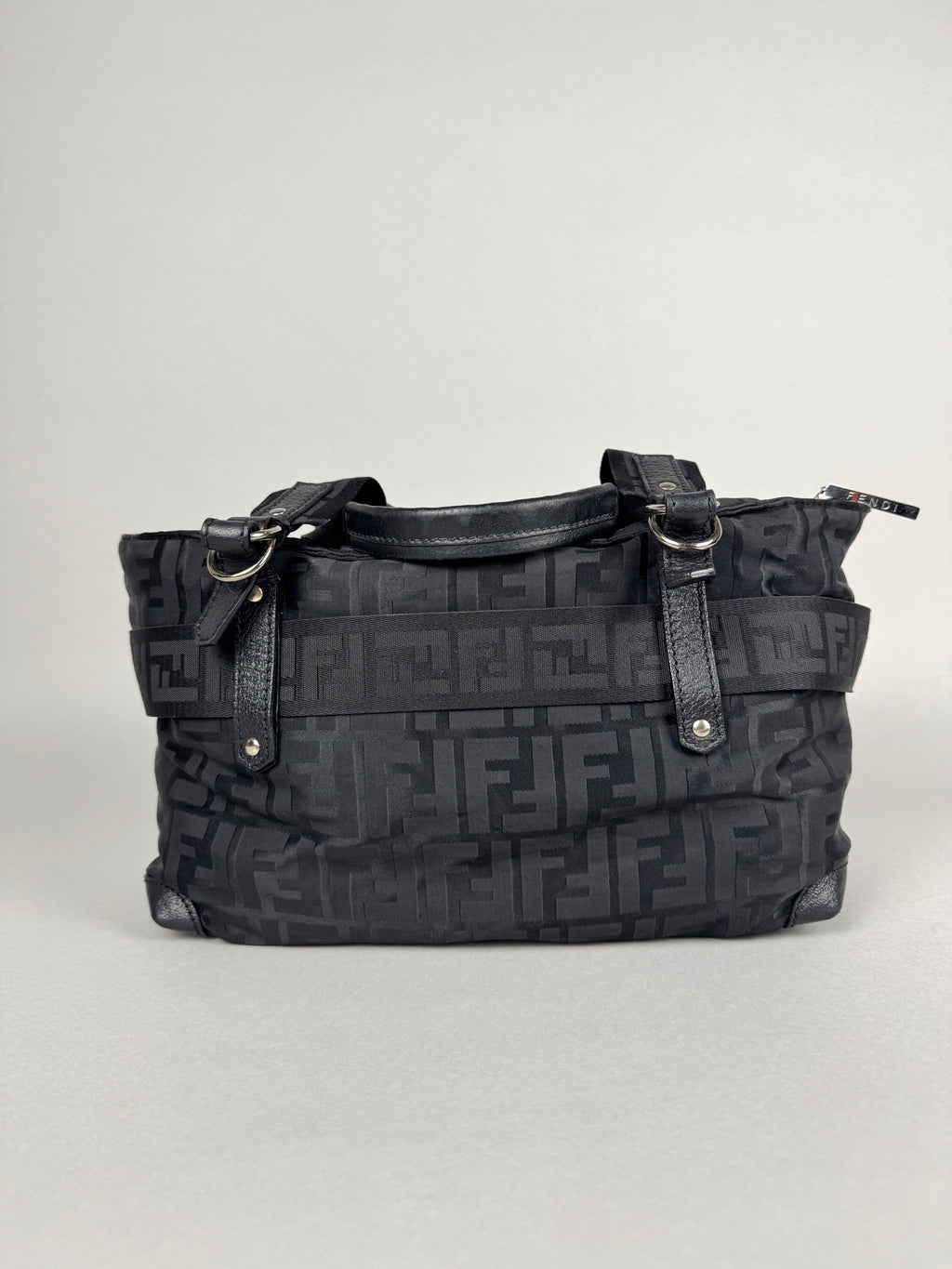 Fendi Monogram Zucca Zip Code Shoulder