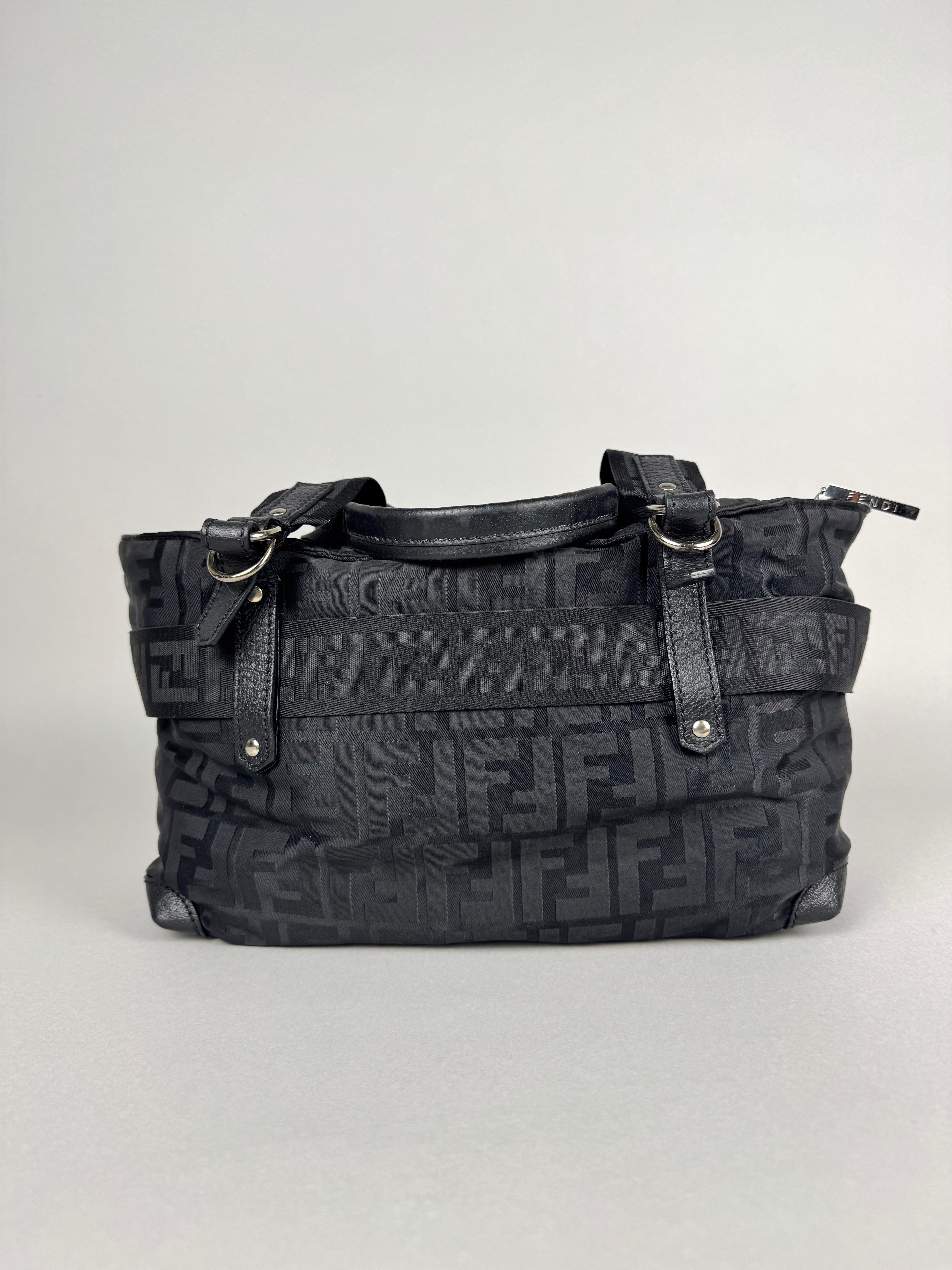 Fendi Monogram Zucca Zip Code Shoulder