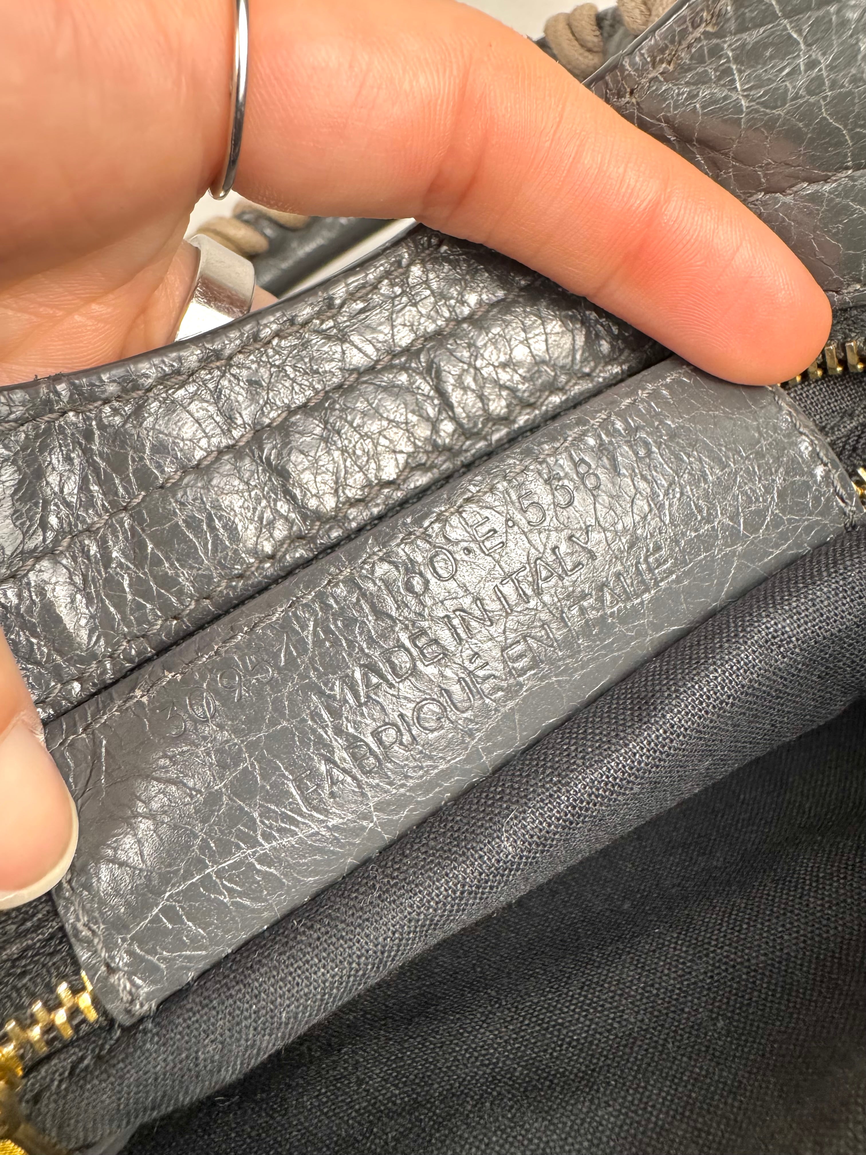 Balenciaga Agneau Mini City Gray Leather