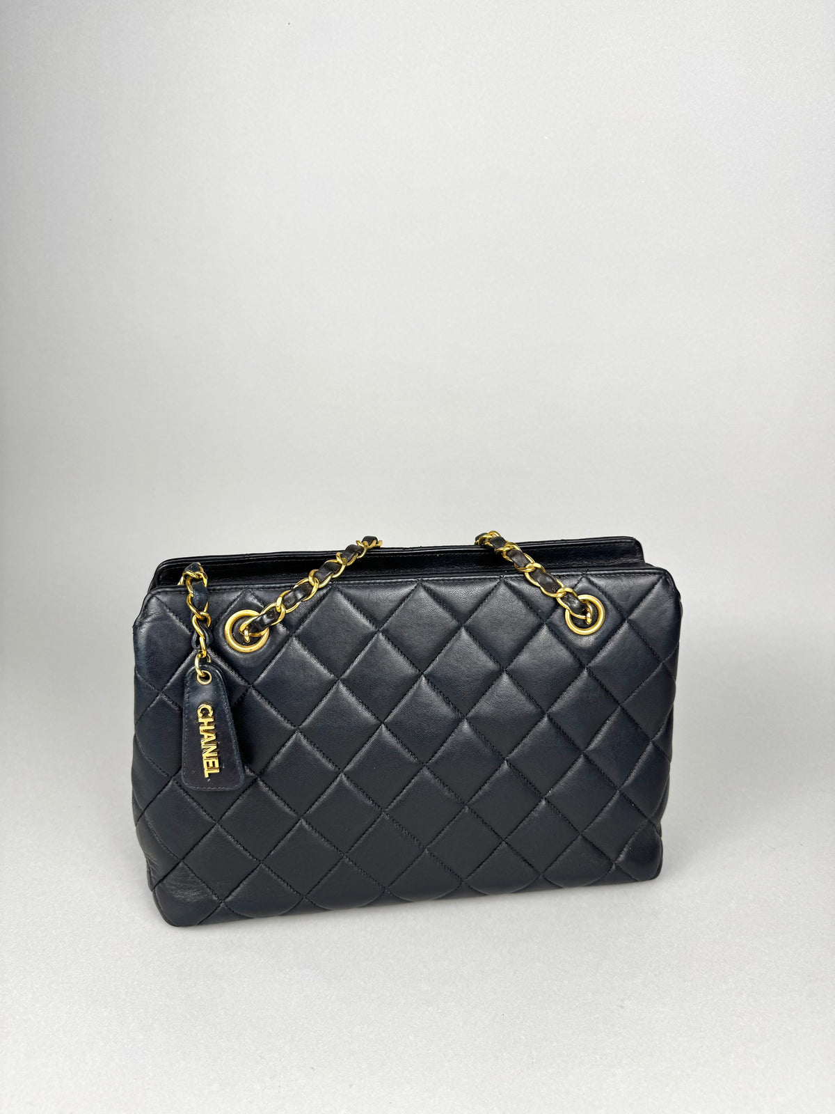 Chanel Matelasse Chain Lambskin Black Leather No. 4 Shoulder