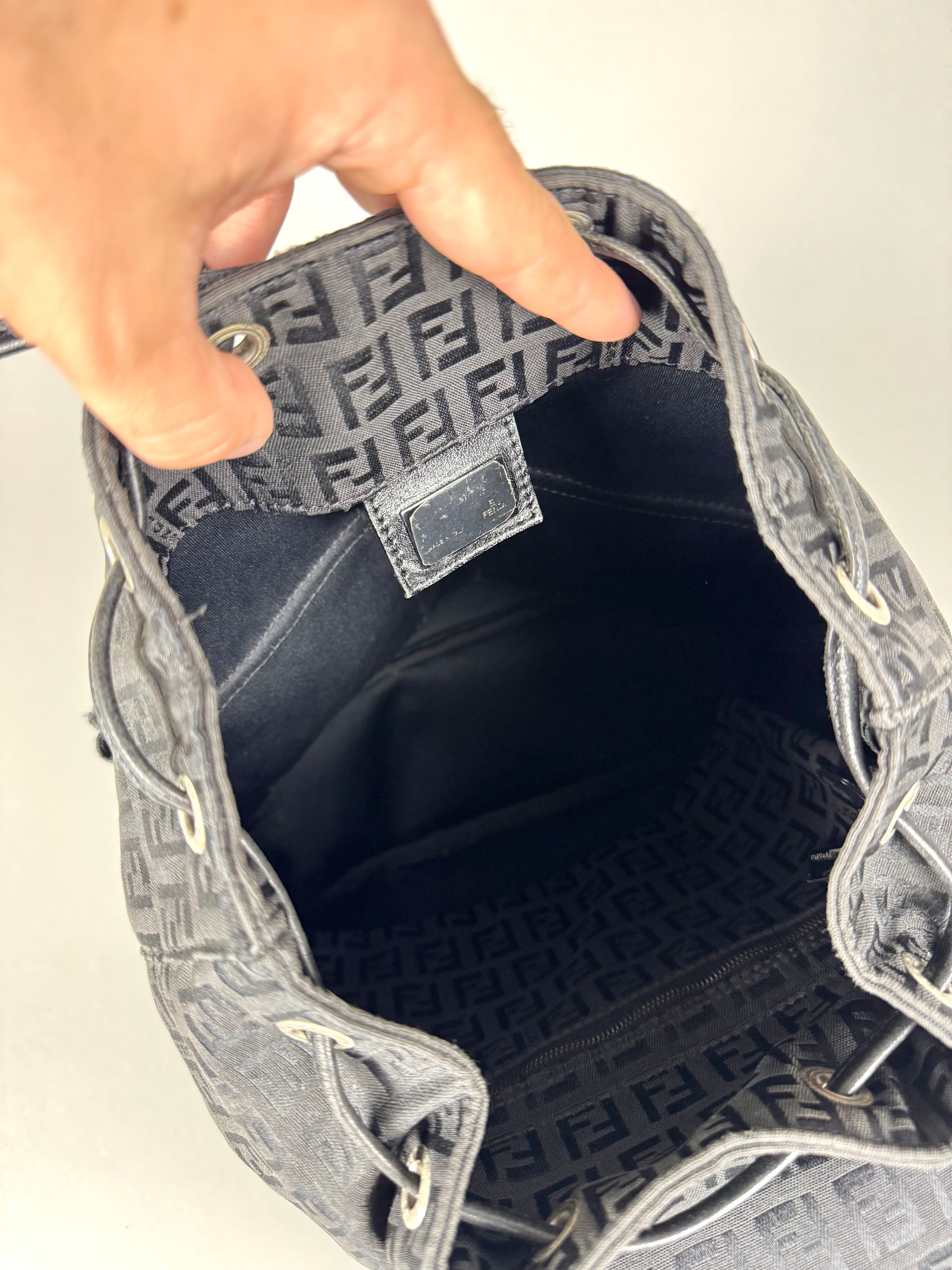 Fendi Black Monogram Backpack