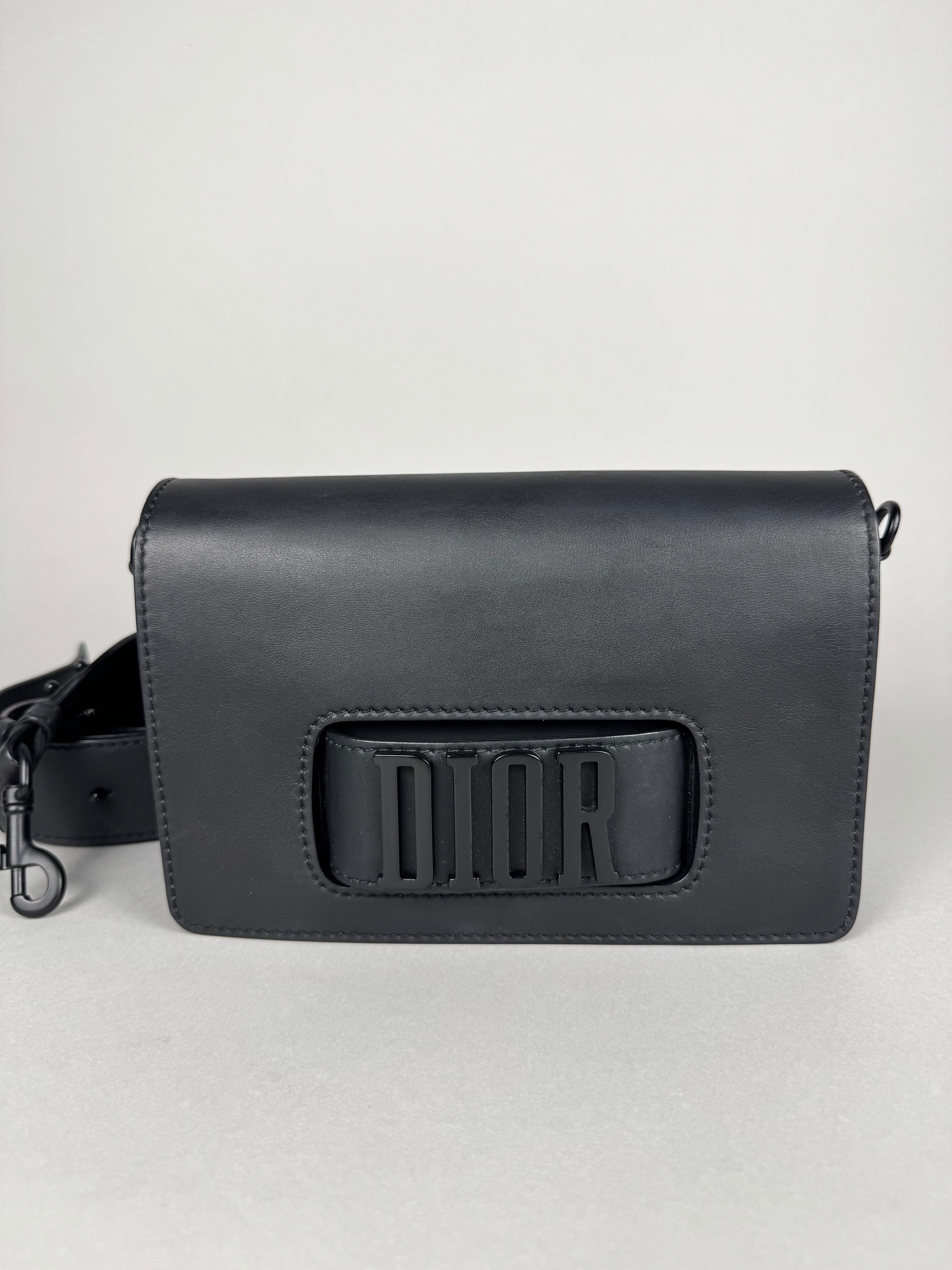 Christian Dio(r)evolution Black Ultramatte Calfskin Leather Flap Bag