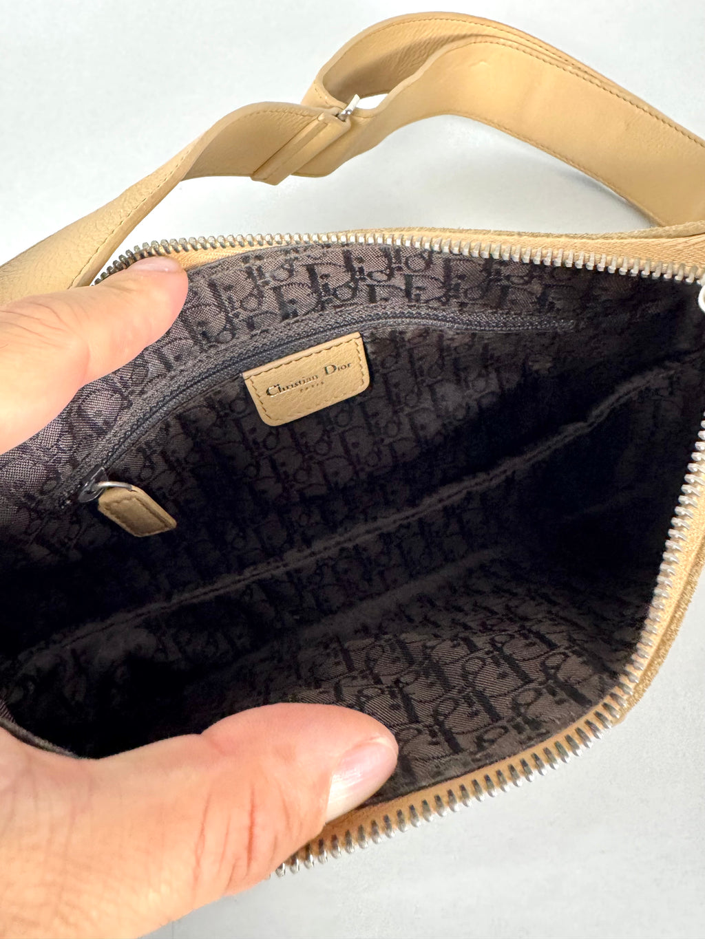 Christian Dior Peace and Love Suede Leather Crossbody Bag