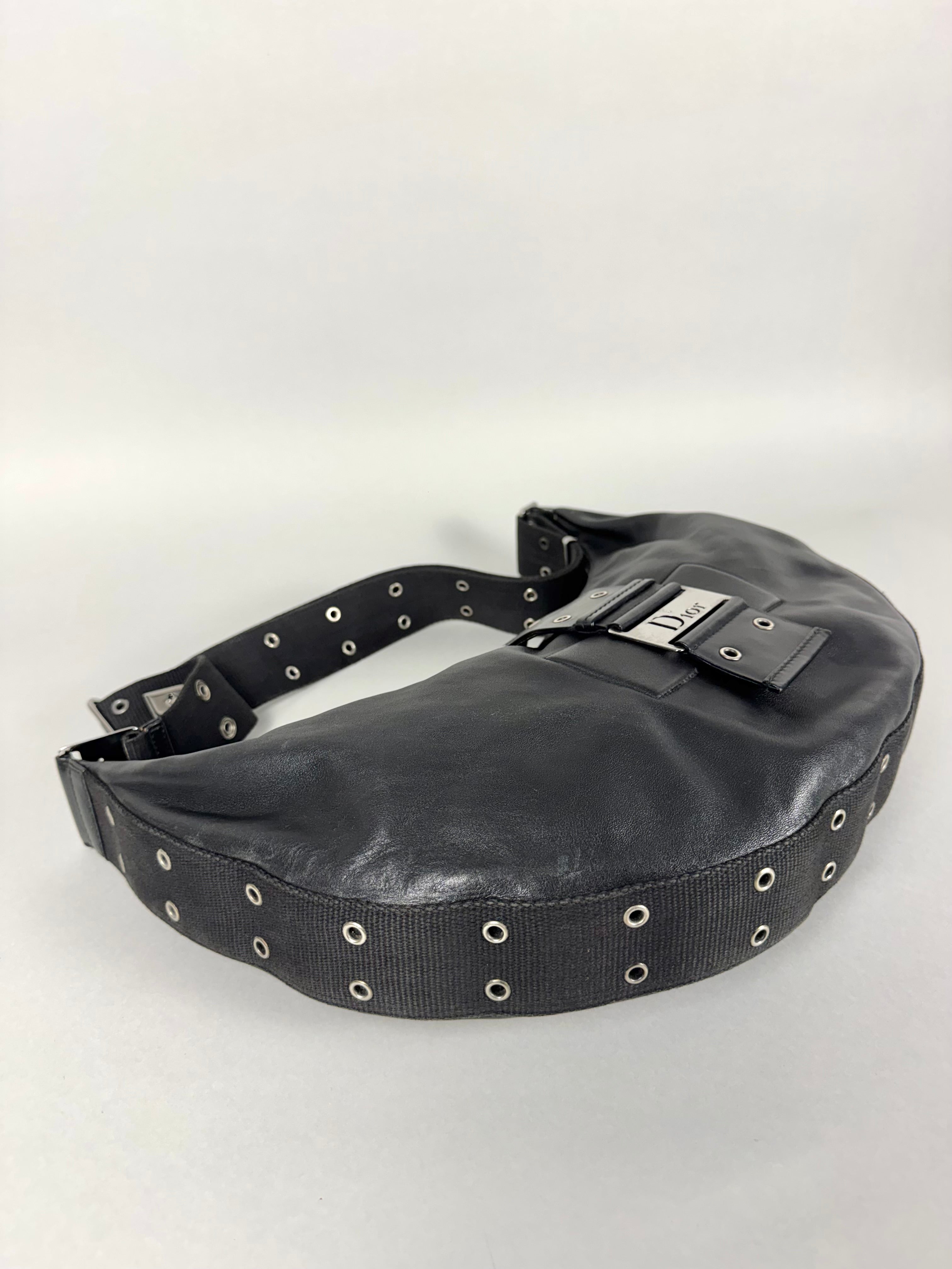 Christian Dior Street Chic Half Moon Leather Black