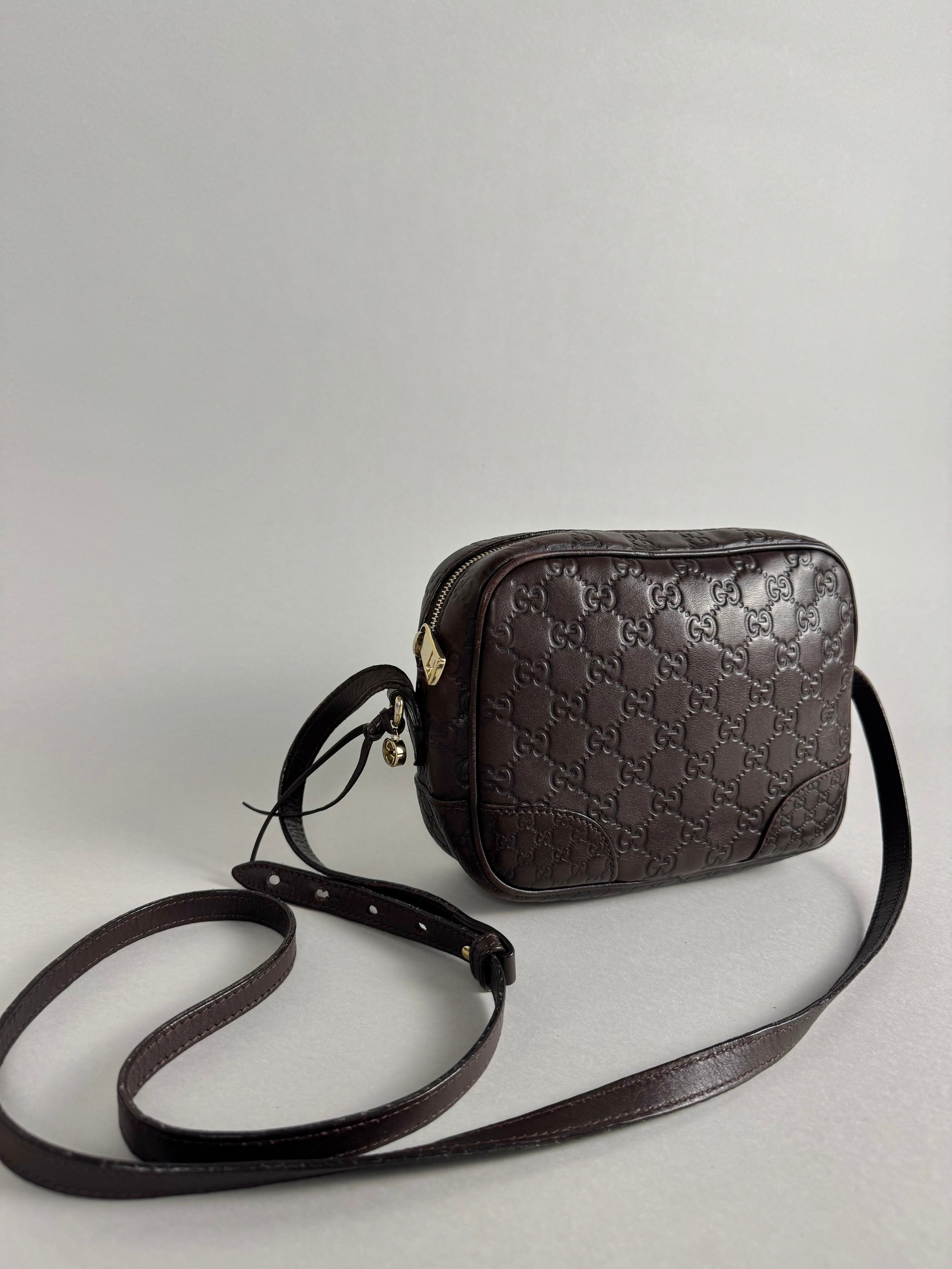 Gucci Monogram Bree Disco Brown Leather Crossbody