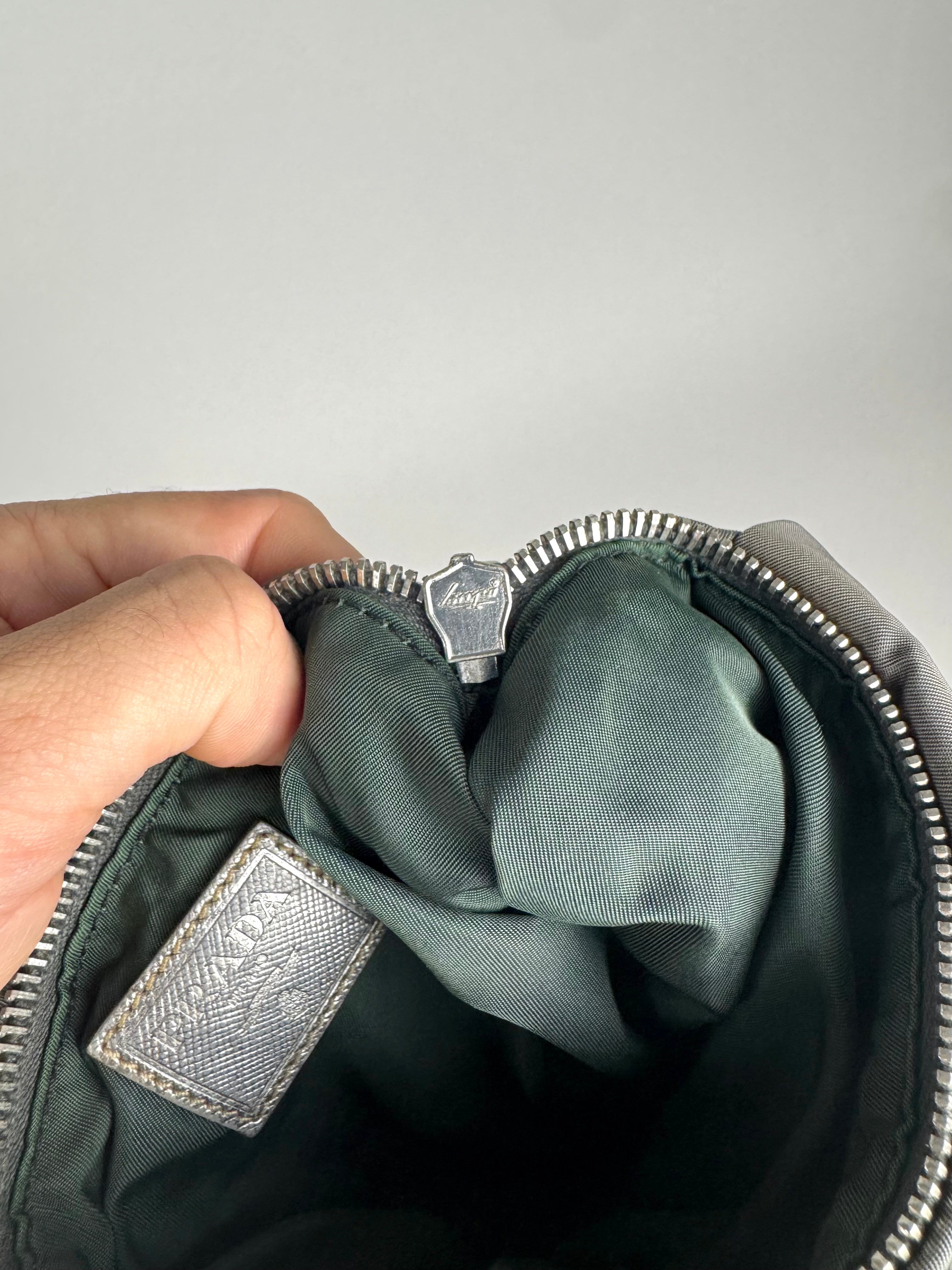 Prada Grey Nylon Clutch