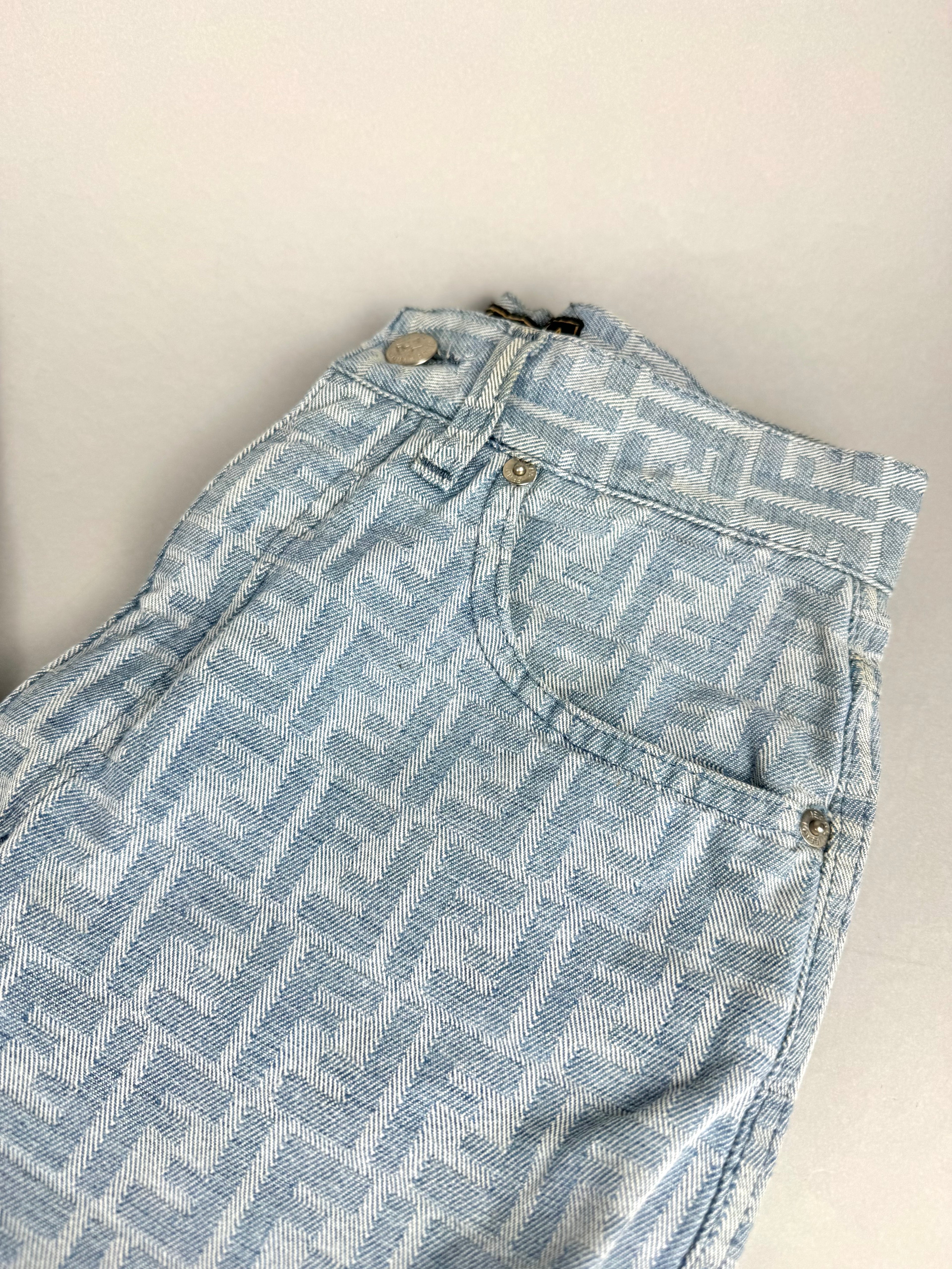Fendi Monogram Denim Pants