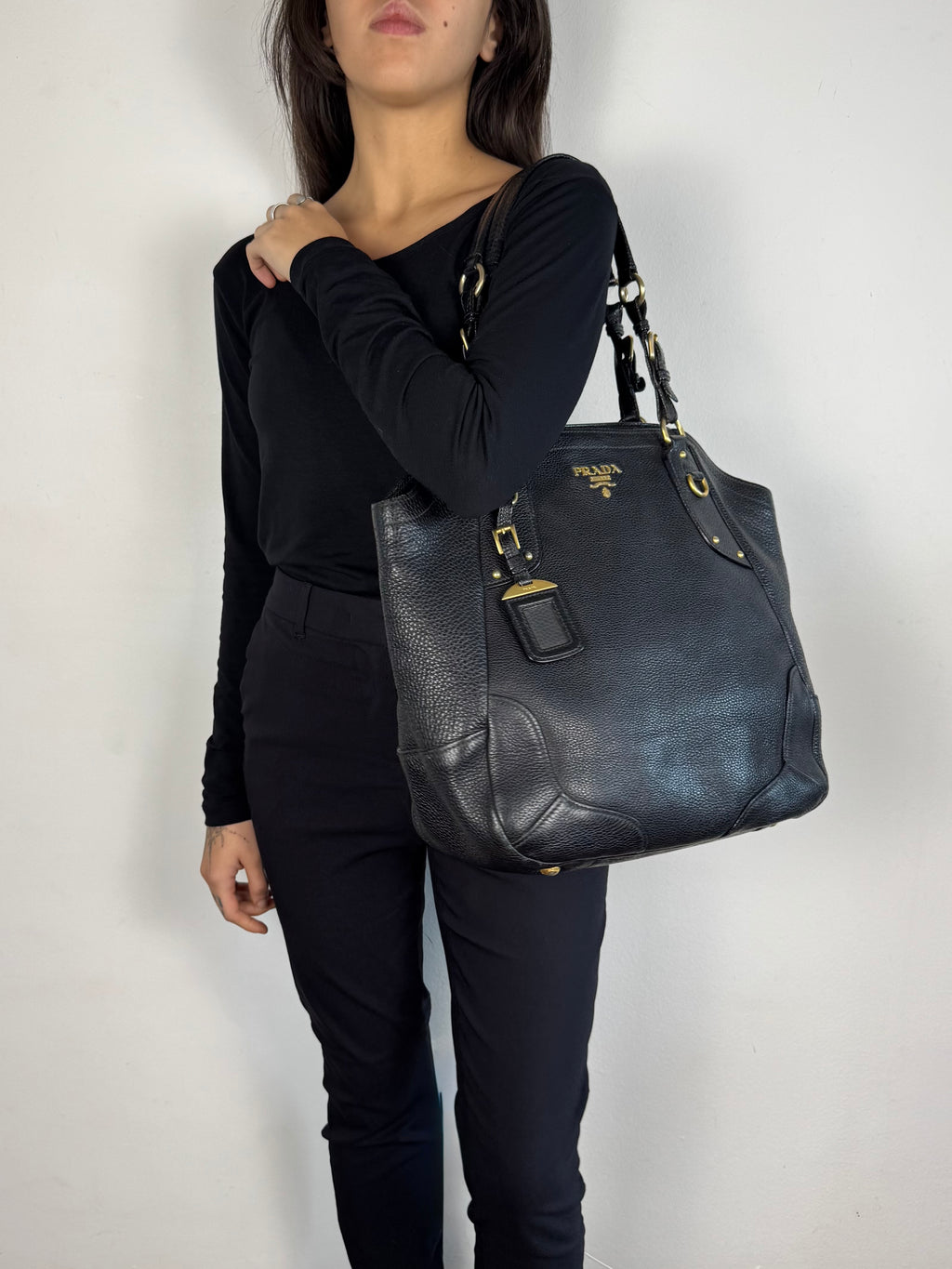 Prada Vitello Daino Leather Black