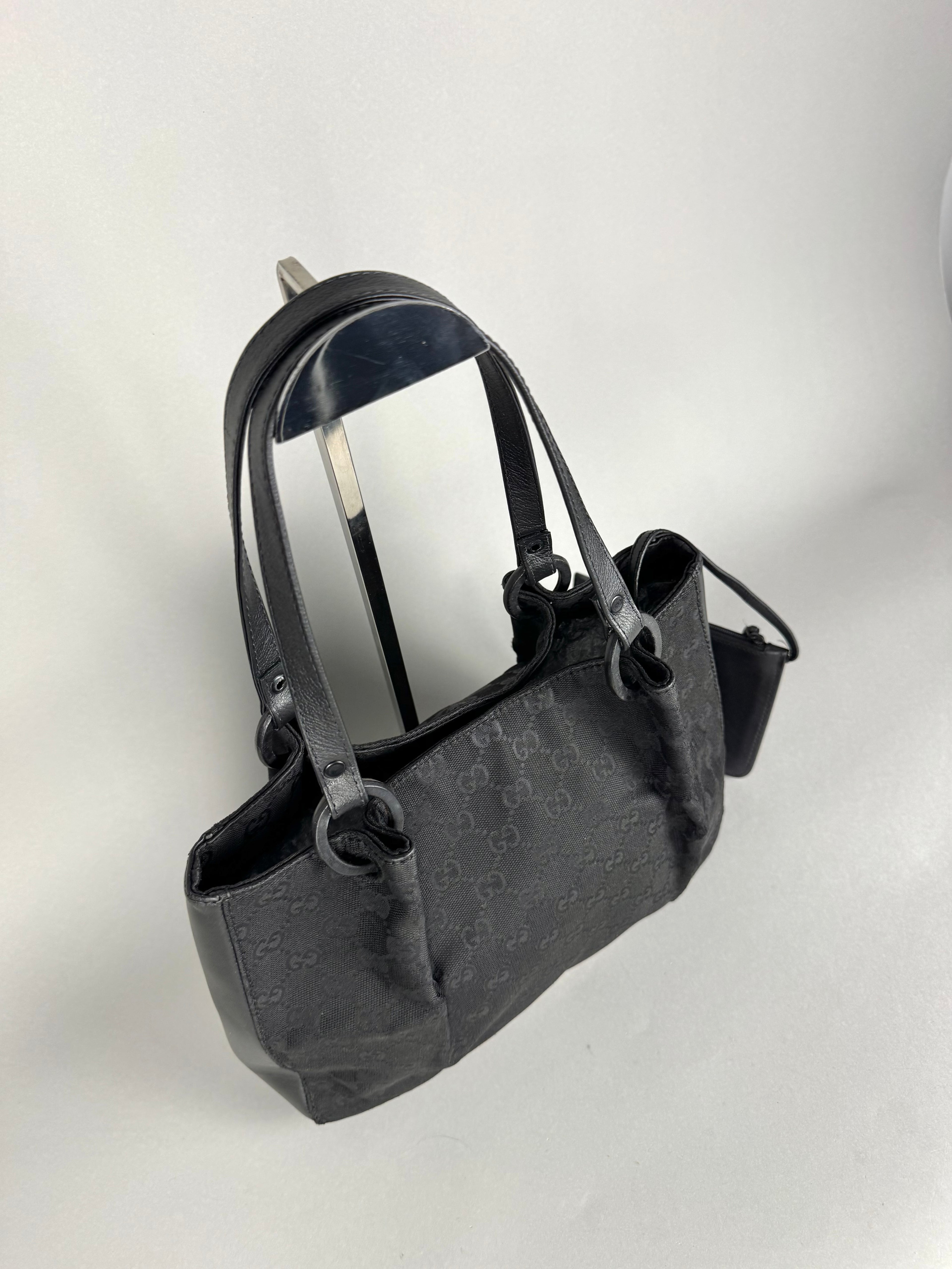 Gucci Monogram Black Tote with Pouch