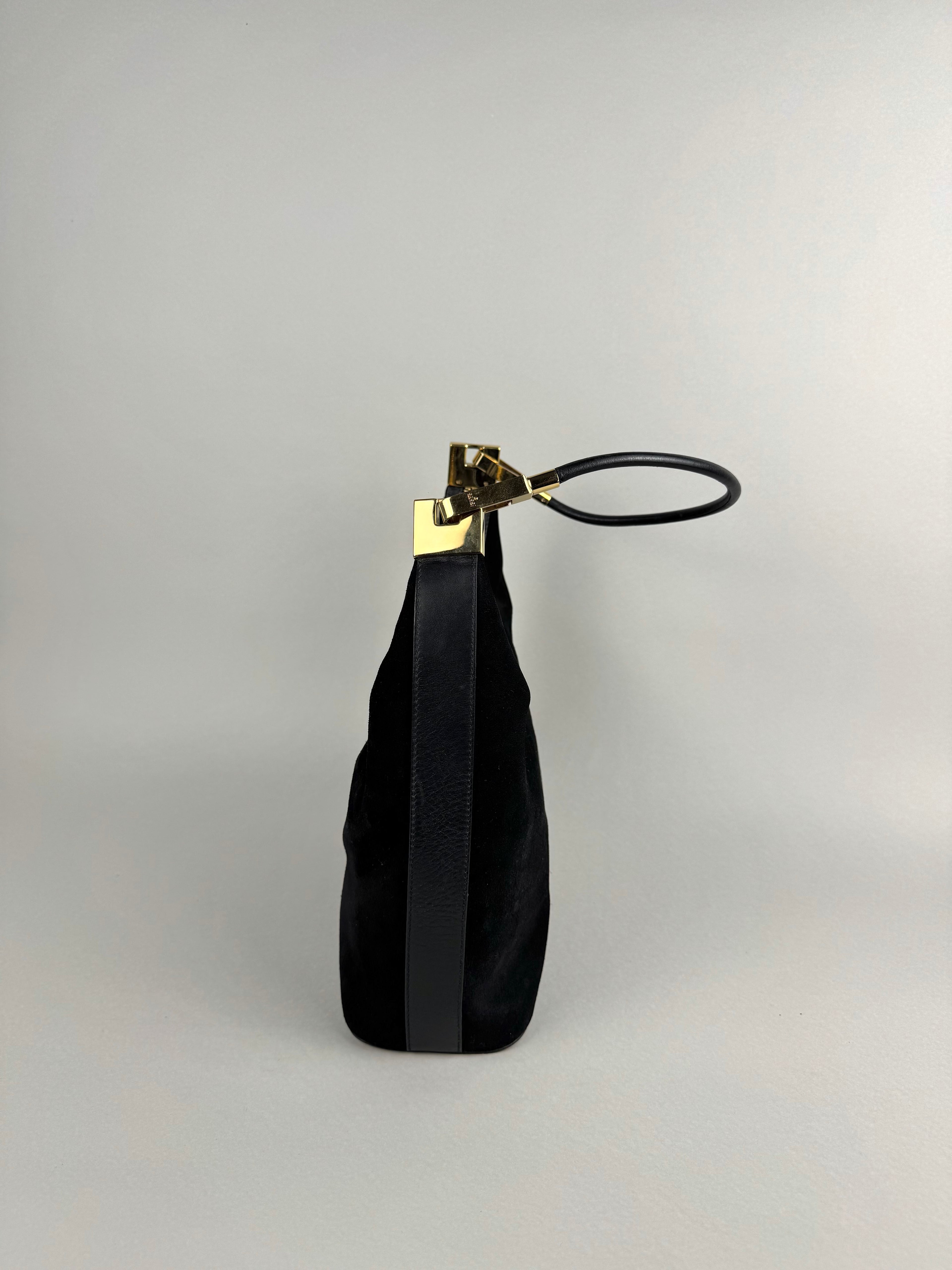 Gucci Black Suede Leather Shoulder