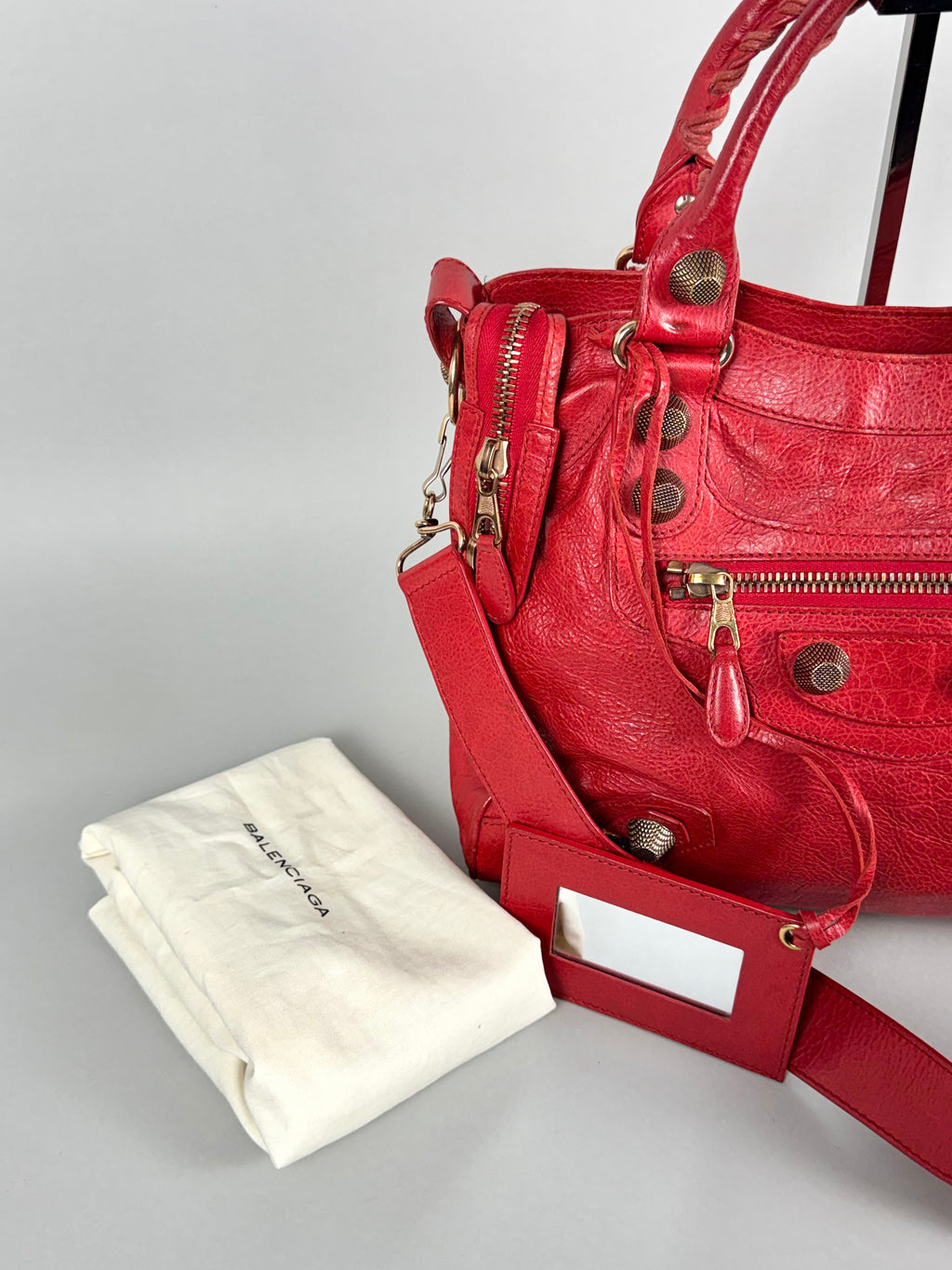 Balenciaga Motocross 21 City Leather Red