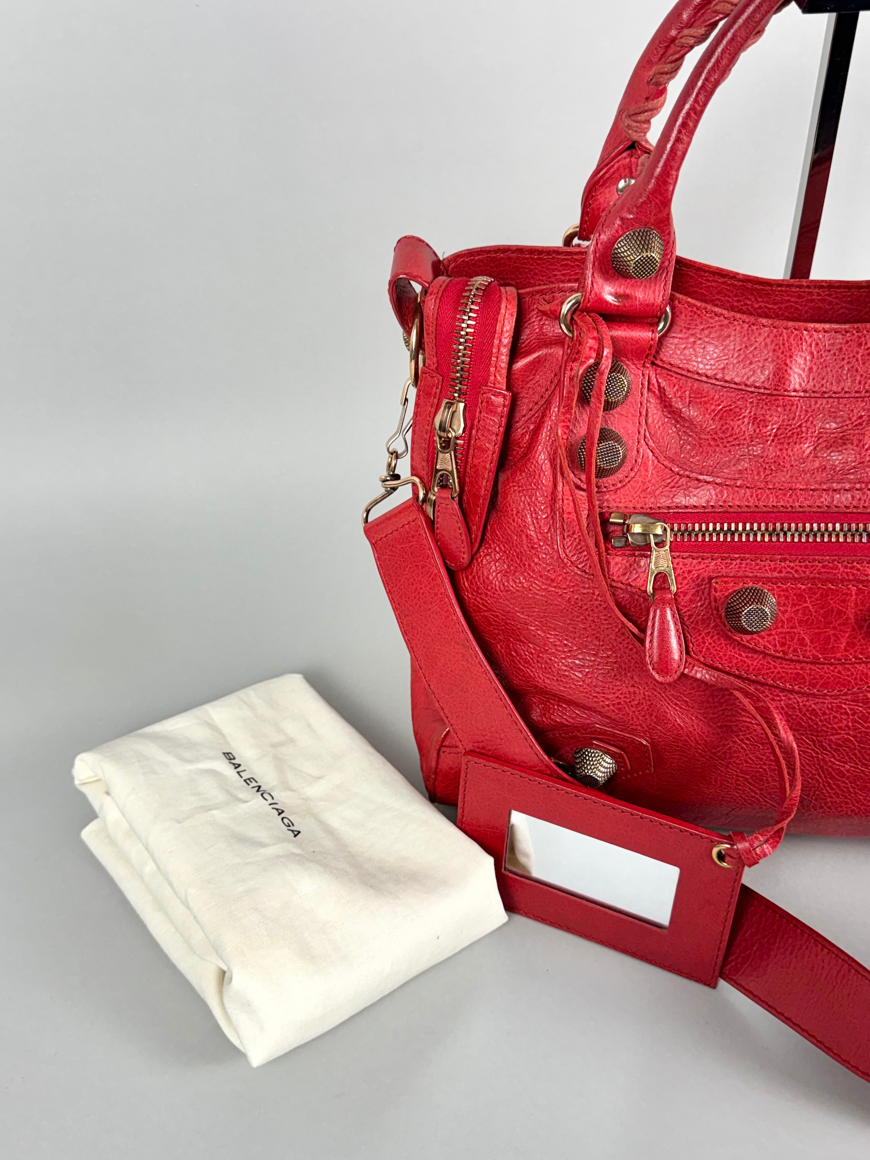 Balenciaga Motocross 21 City Leather Red