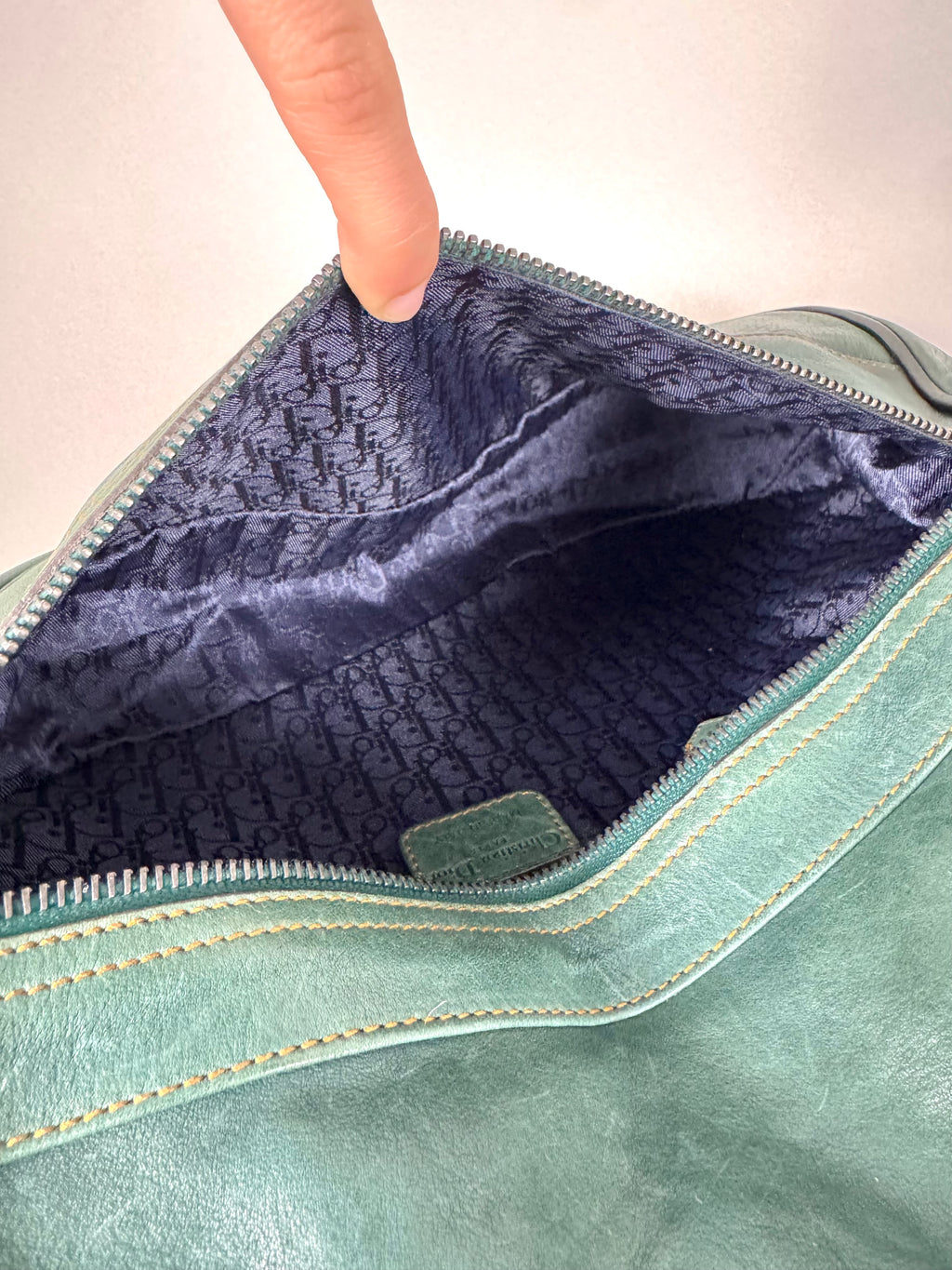 Christian Dior Gaucho Double Leather Green