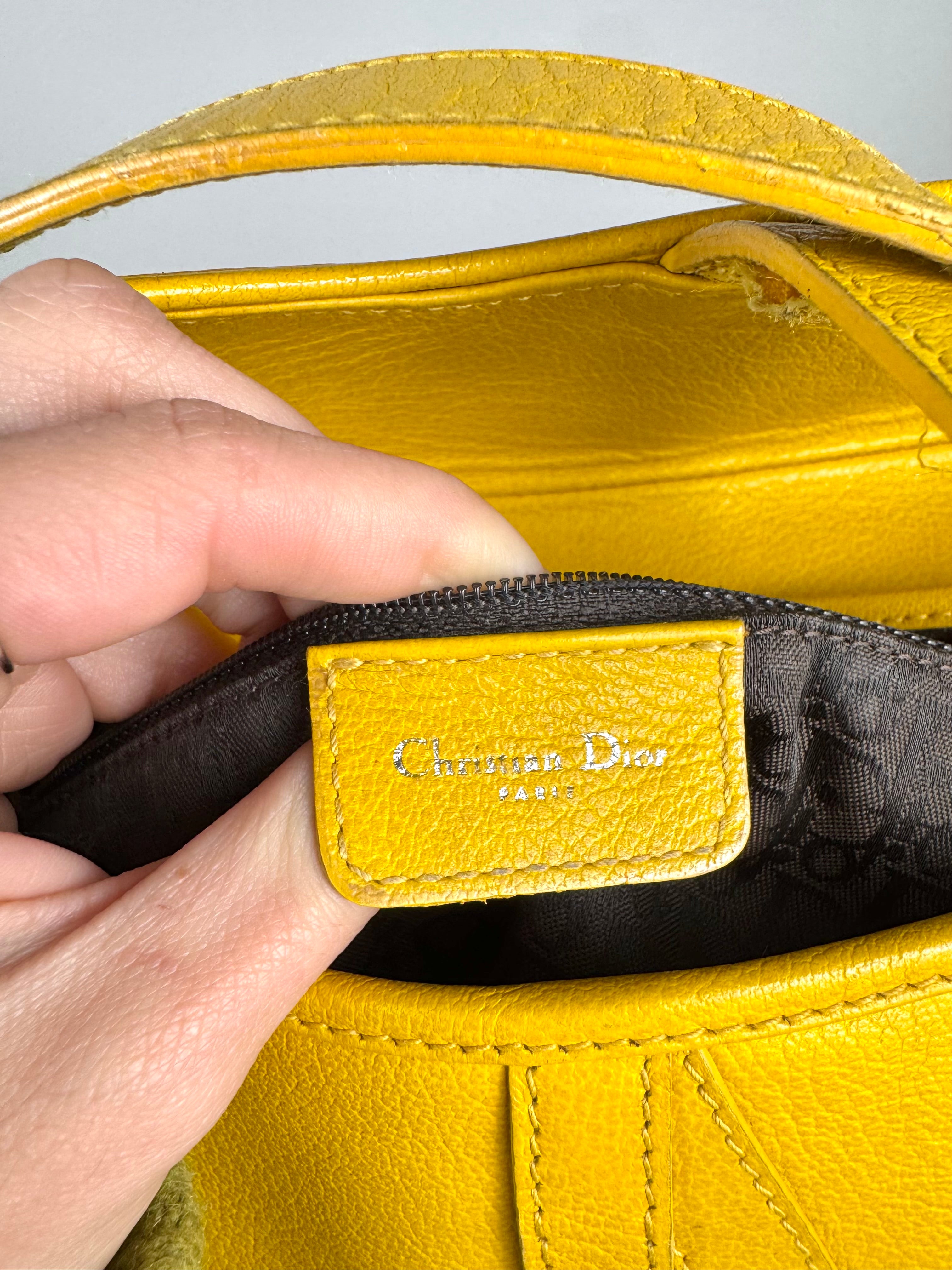 Christian Dior Saddle Yellow Leather