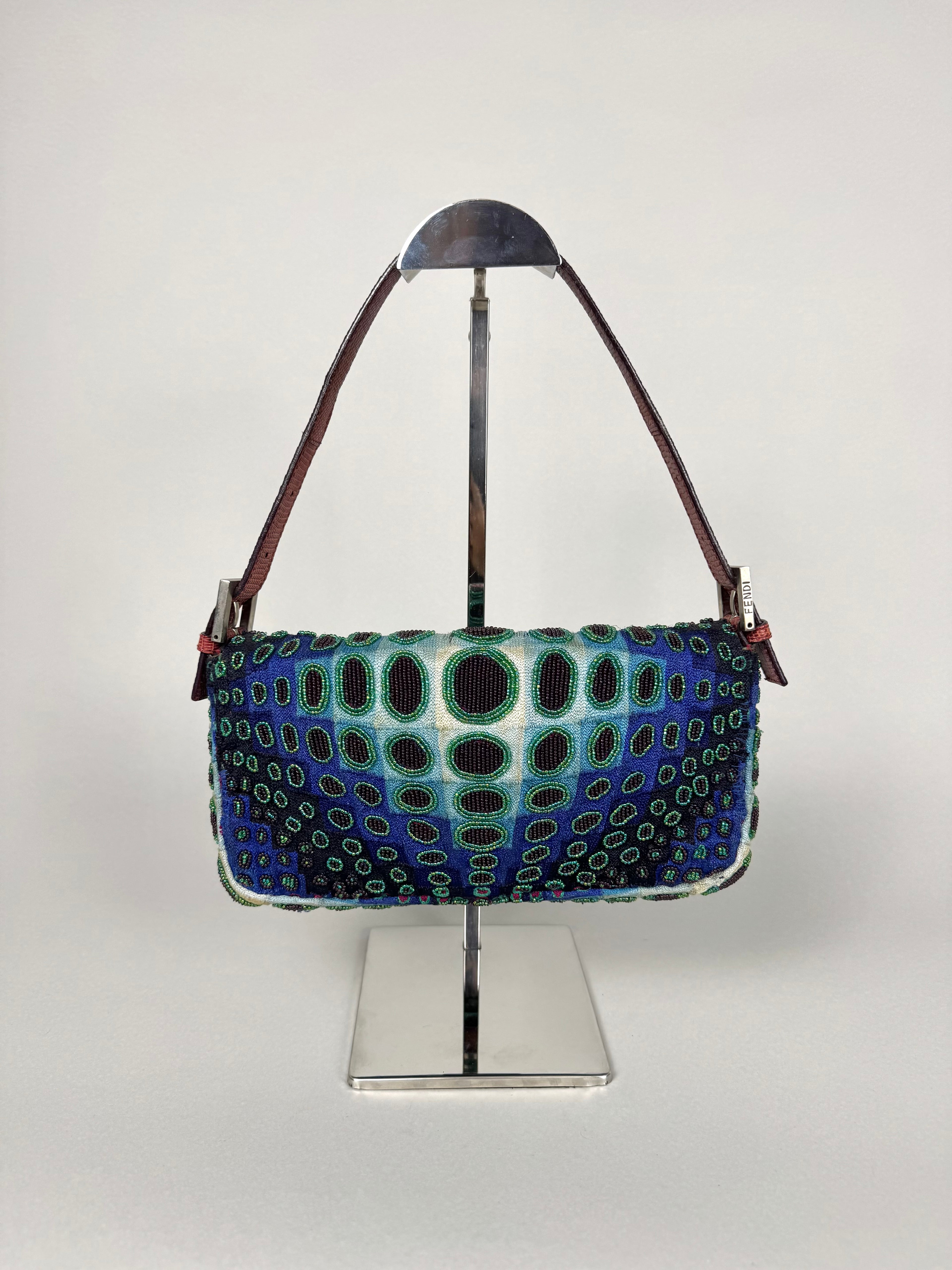Fendi Baguette Beaded Lizard Victor Vasarely 1997