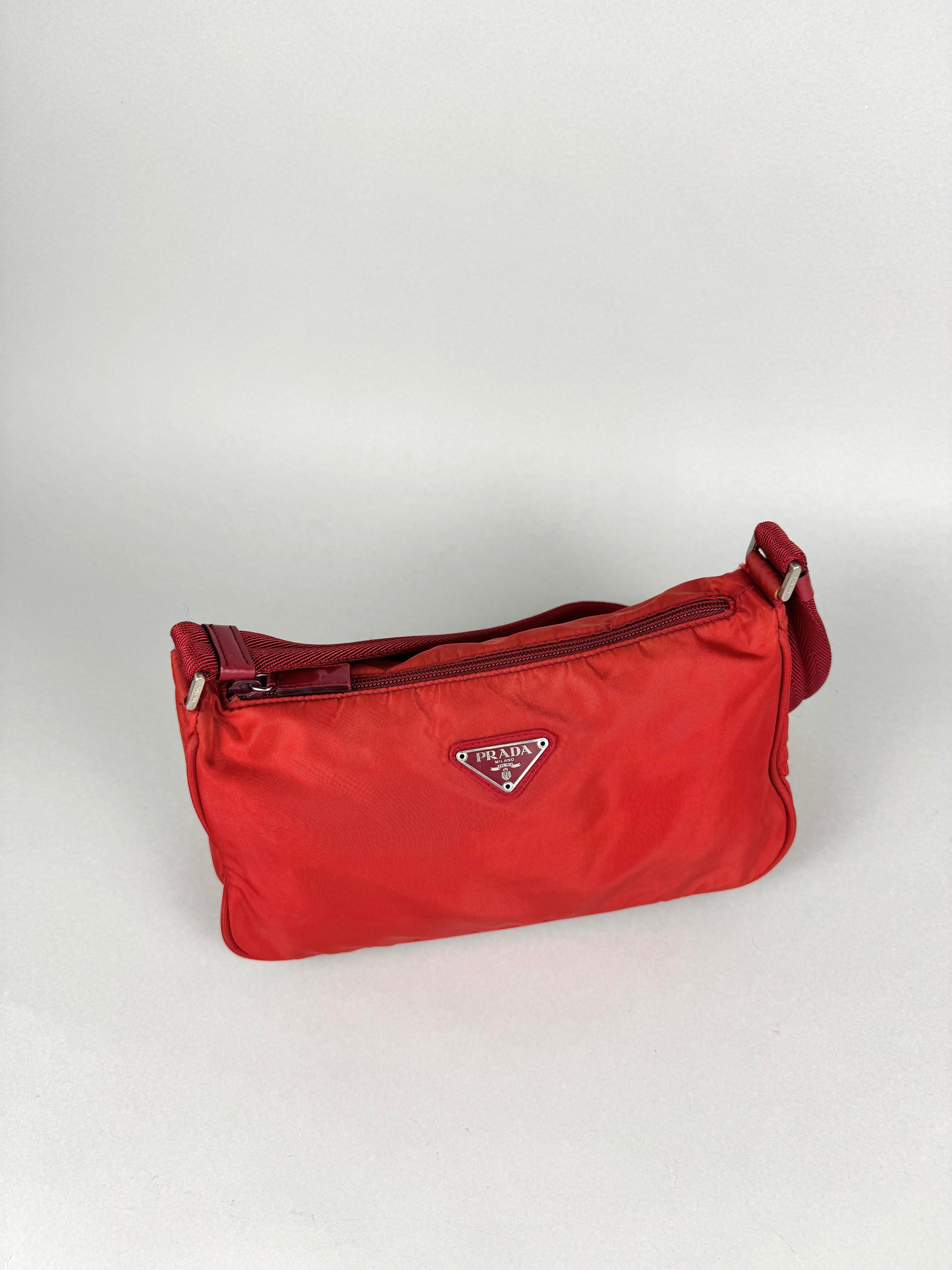 Prada Red Nylon Pochette