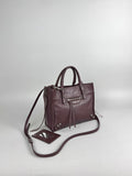 Balenciaga Burgundy Leather Papier A4 Zip Around Tote