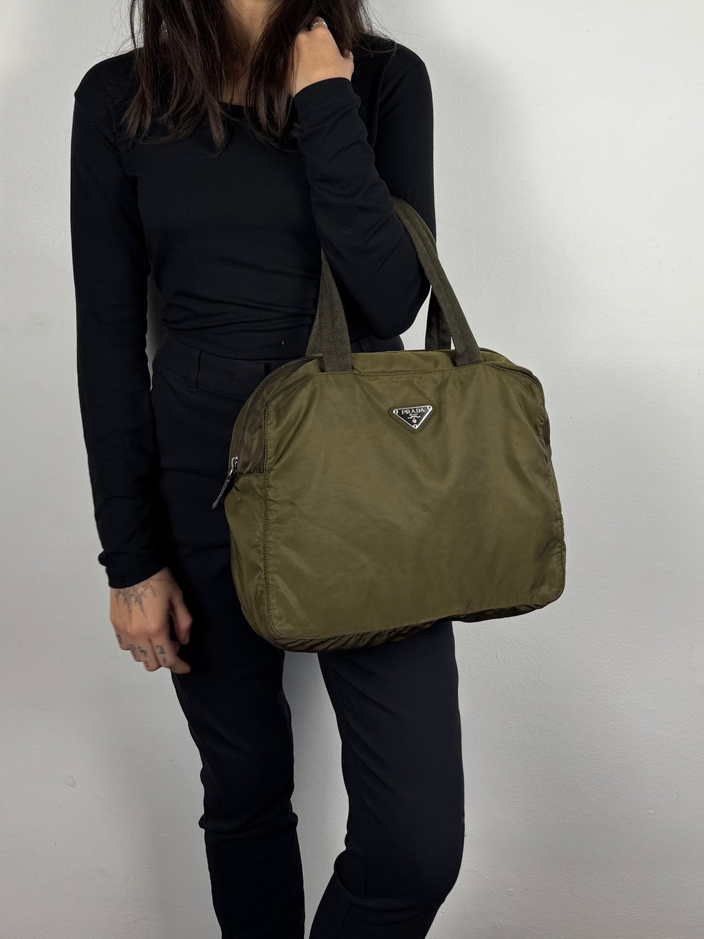 Prada Nylon Green Shoulder