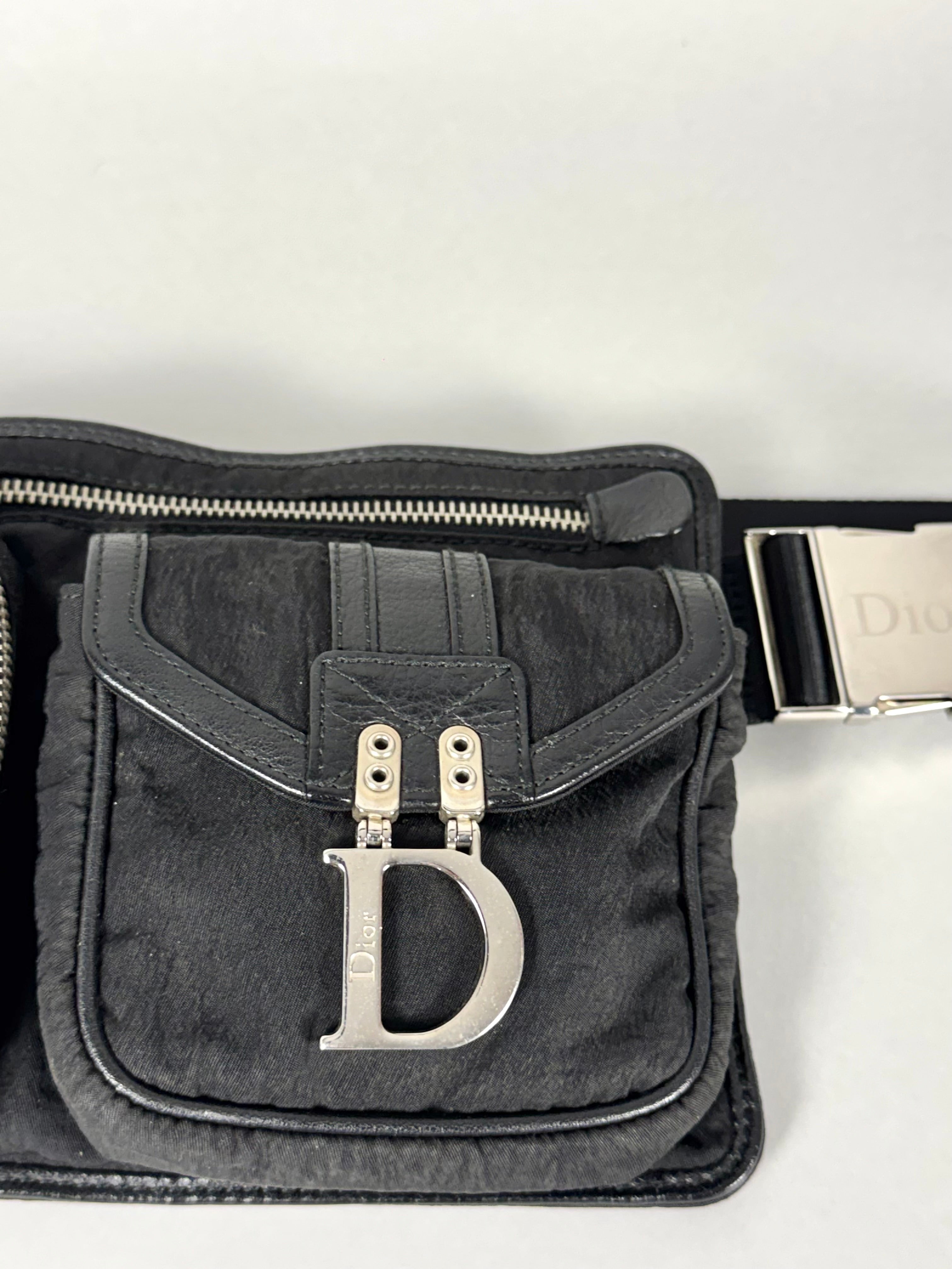 Christian Dior Nylon Pochete Sling Belt Black