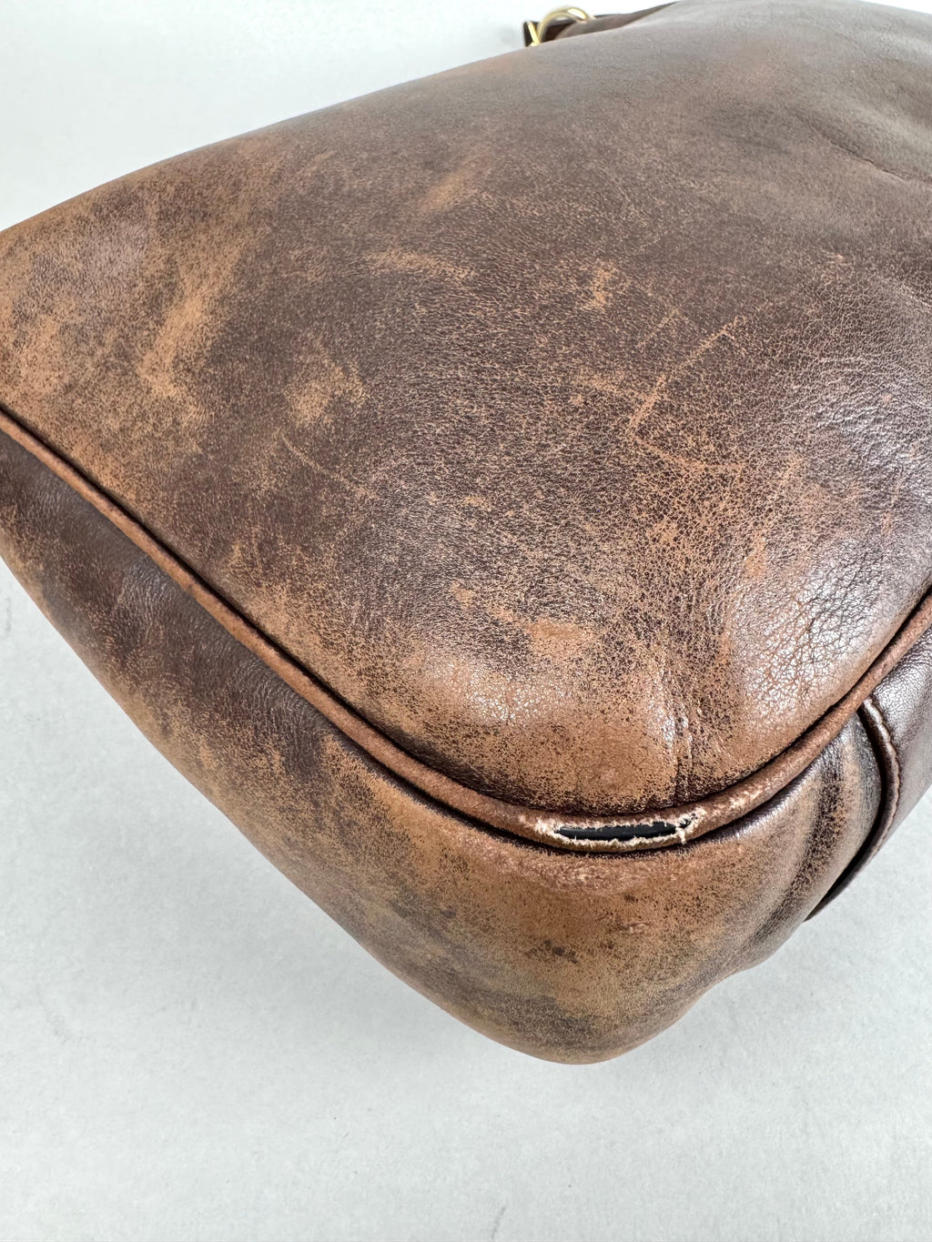 Gucci Toned Brown Leather Large Crossbody