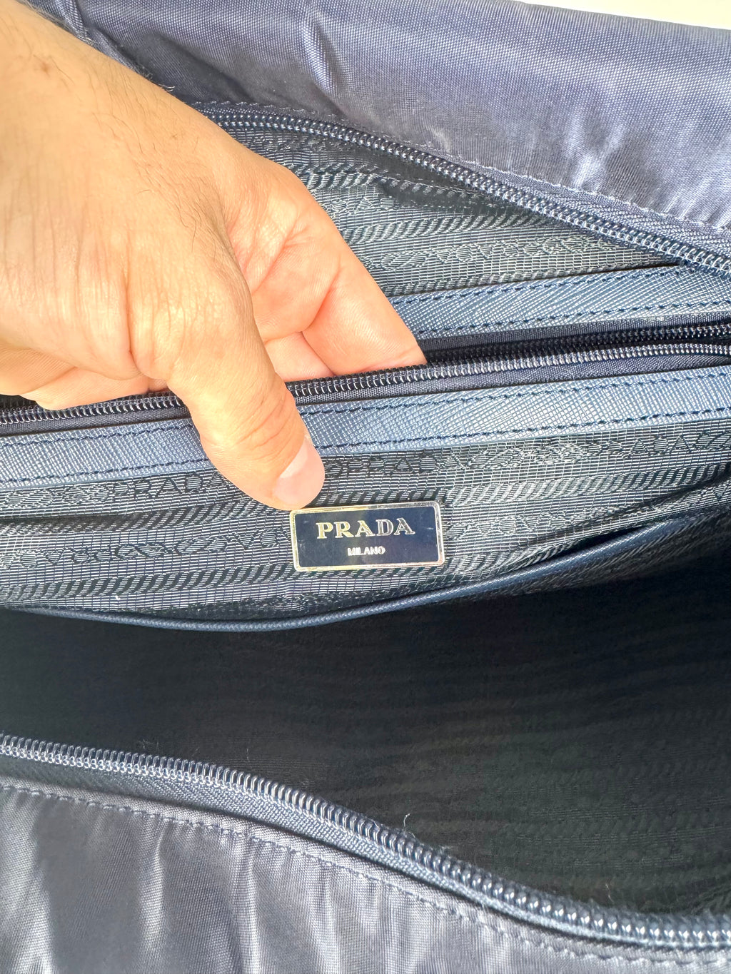 Prada Nylon Messenger Bag Navy
