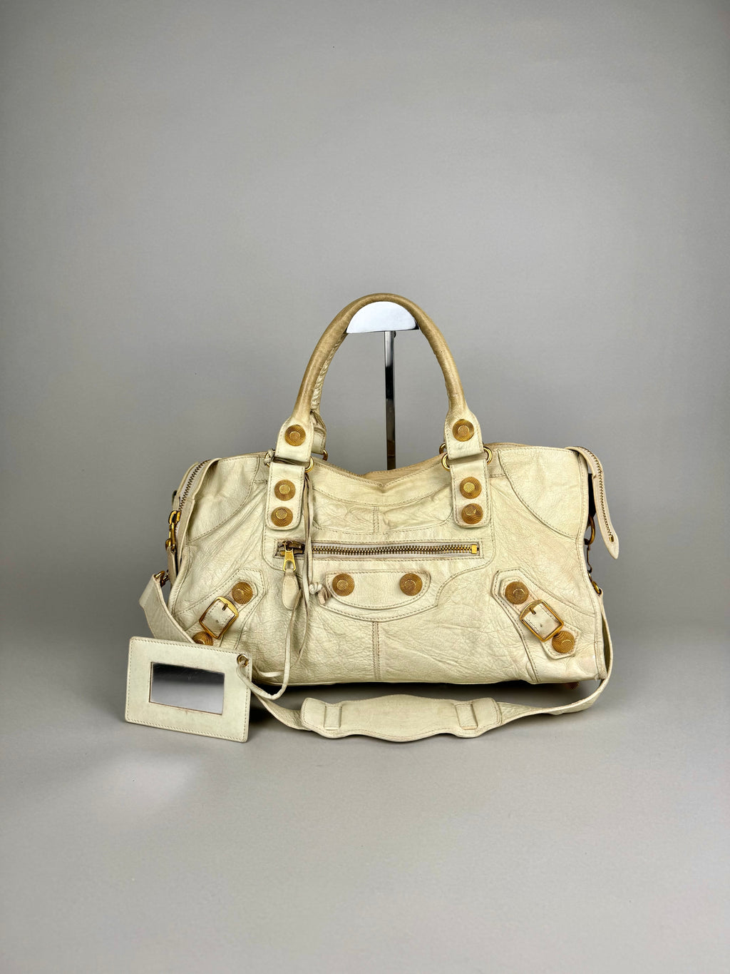 Balenciaga Sahara Lambskin Leather Gold Part Time 21 Bag