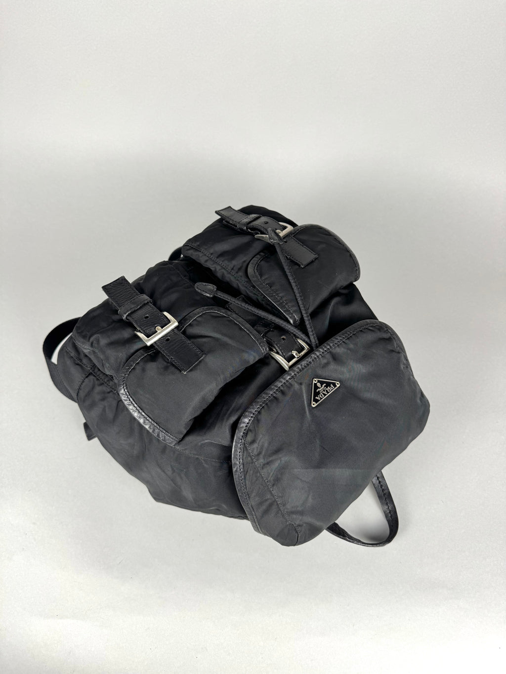 Prada Black Nylon and Leather Backpack