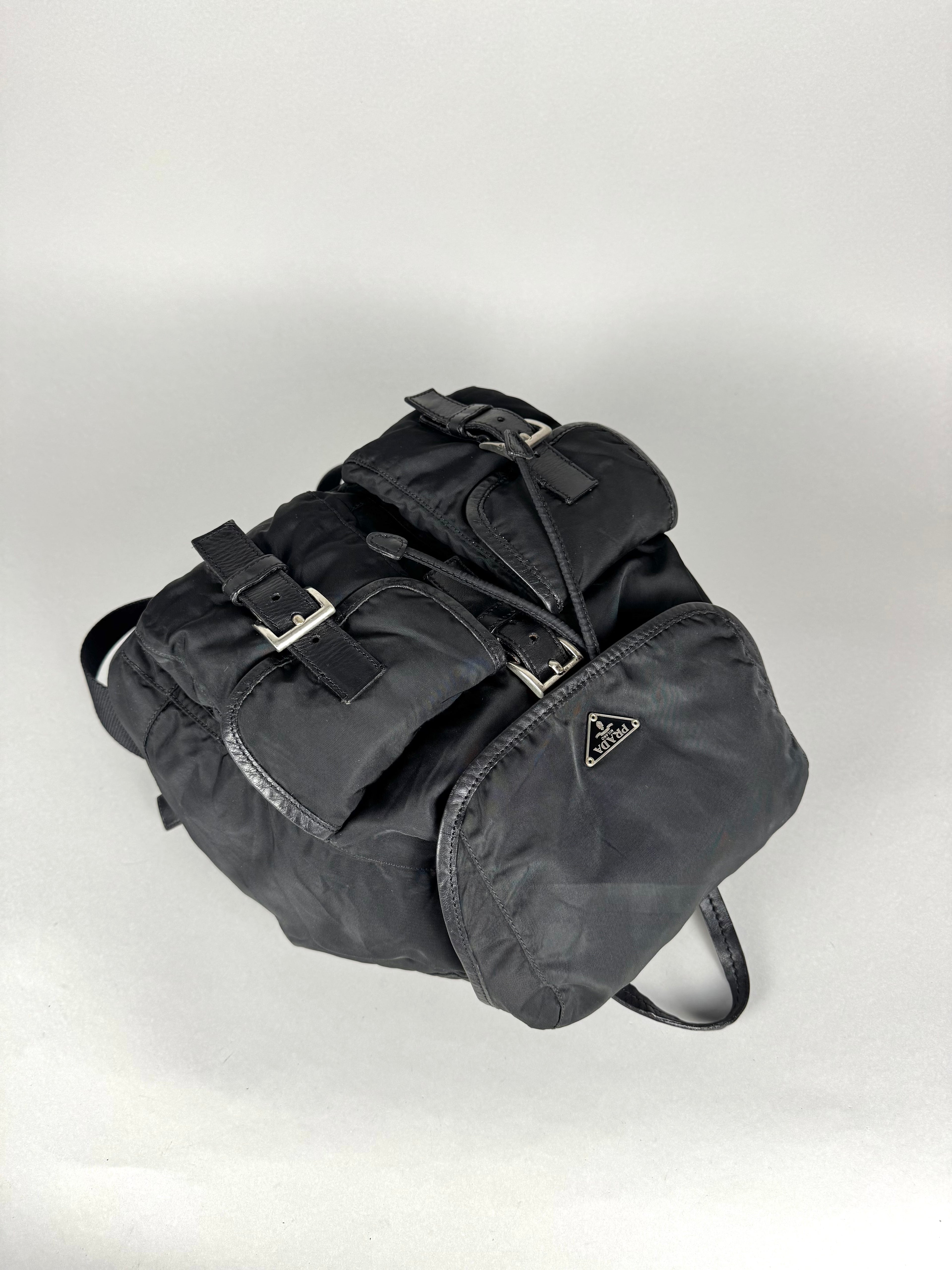 Prada Black Nylon and Leather Backpack