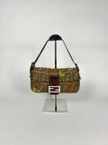 Fendi Vintage Cashmere Wool Embroidered Baguette