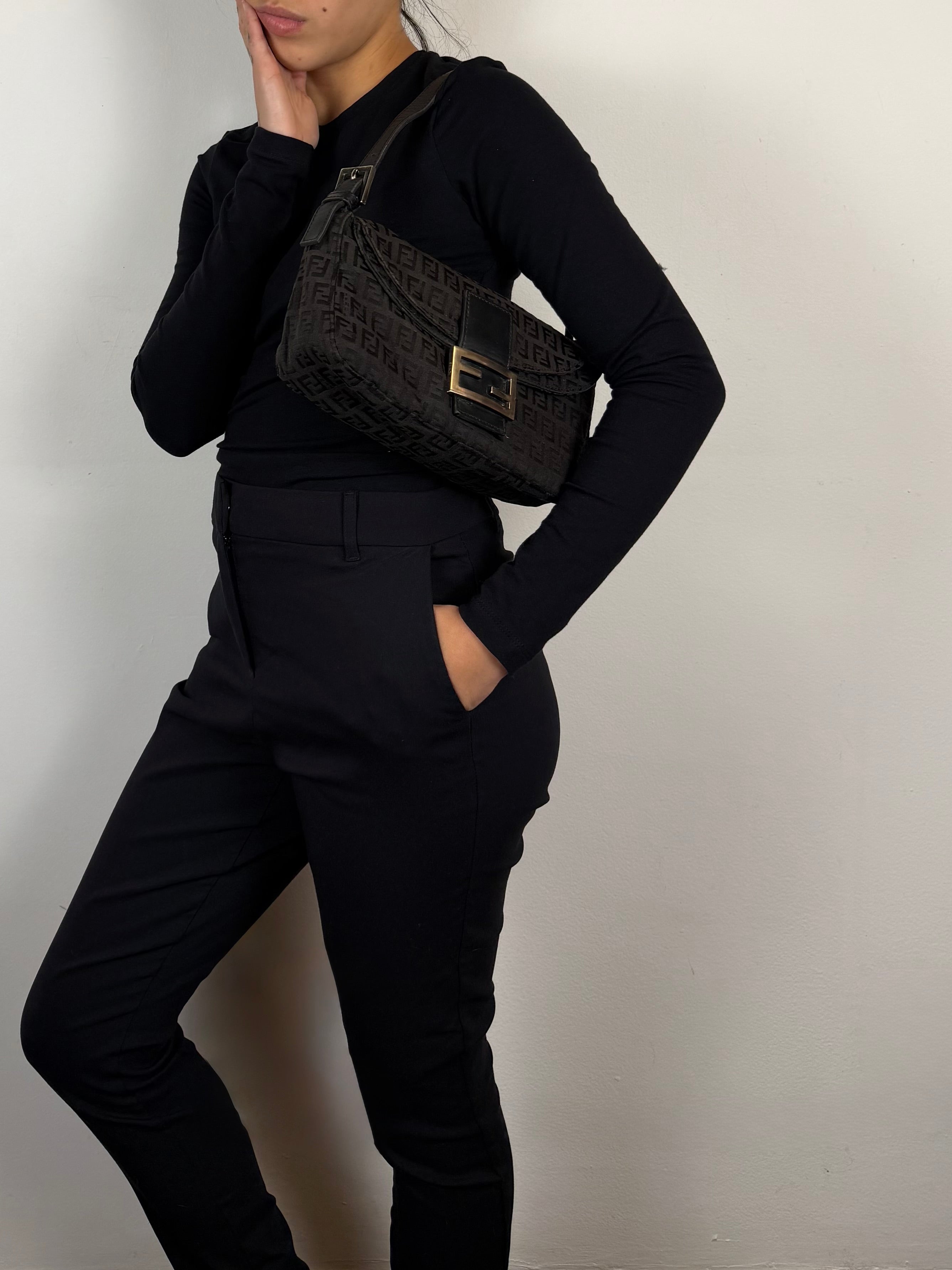 Fendi Baguette Monogram Black