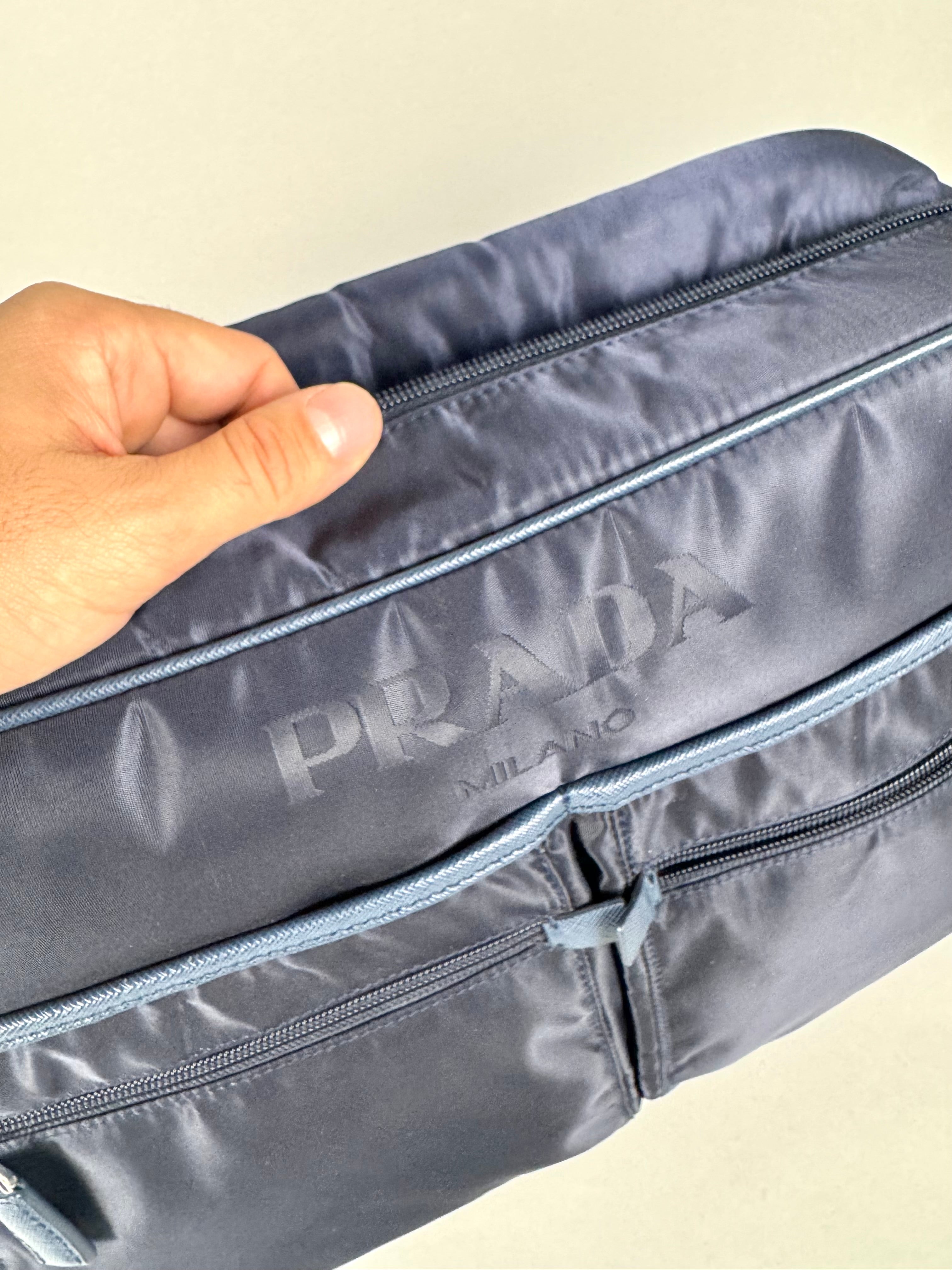 Prada Nylon Messenger Bag Navy