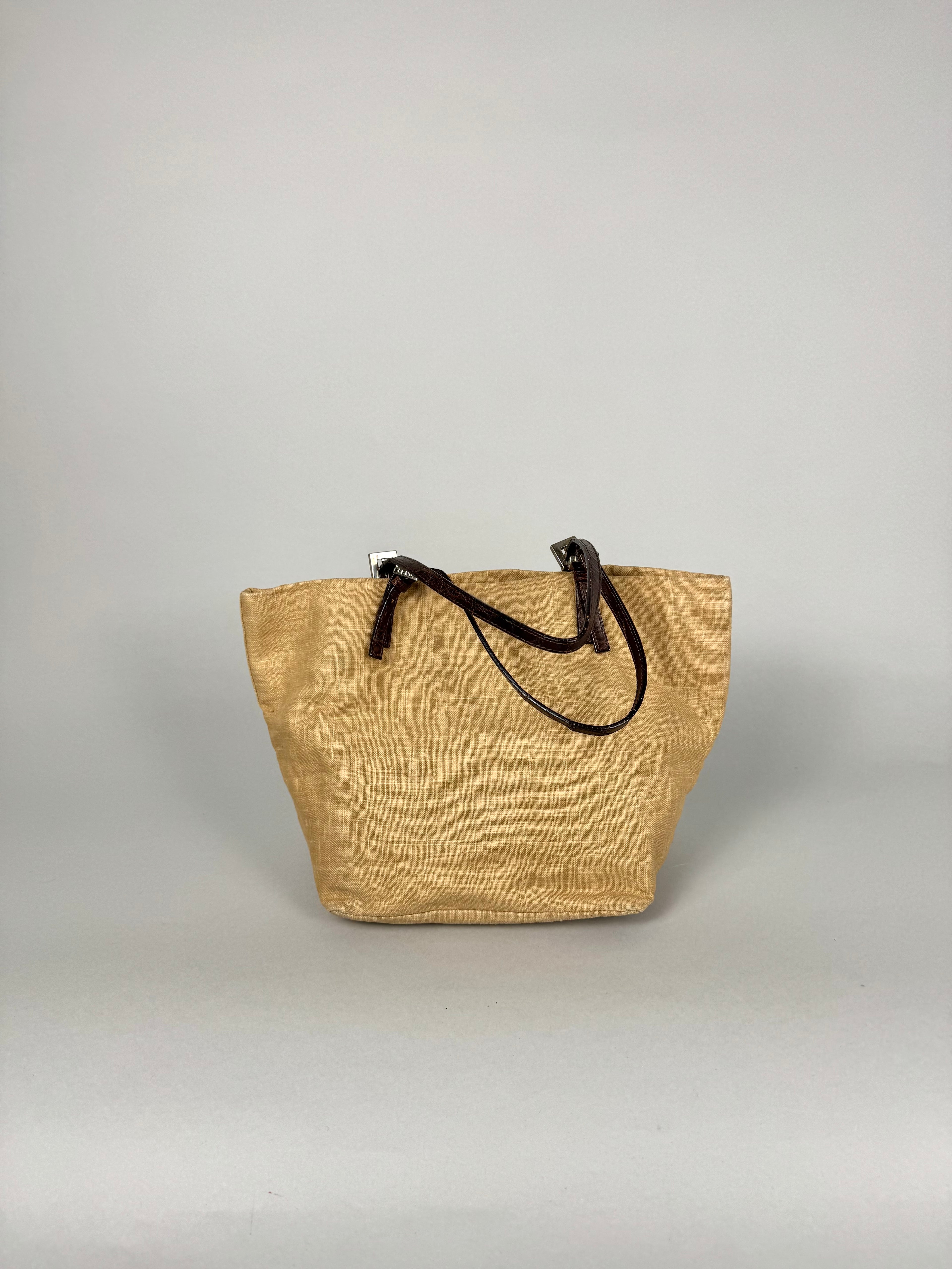 Fendi Linen Tote Shopping