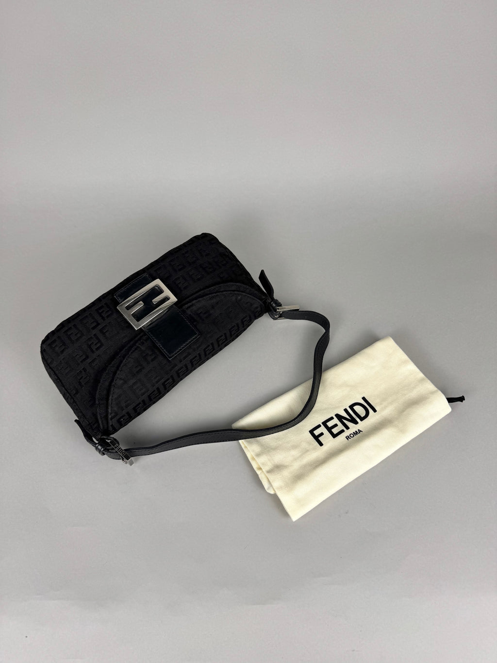 Fendi Baguette Monogram Black