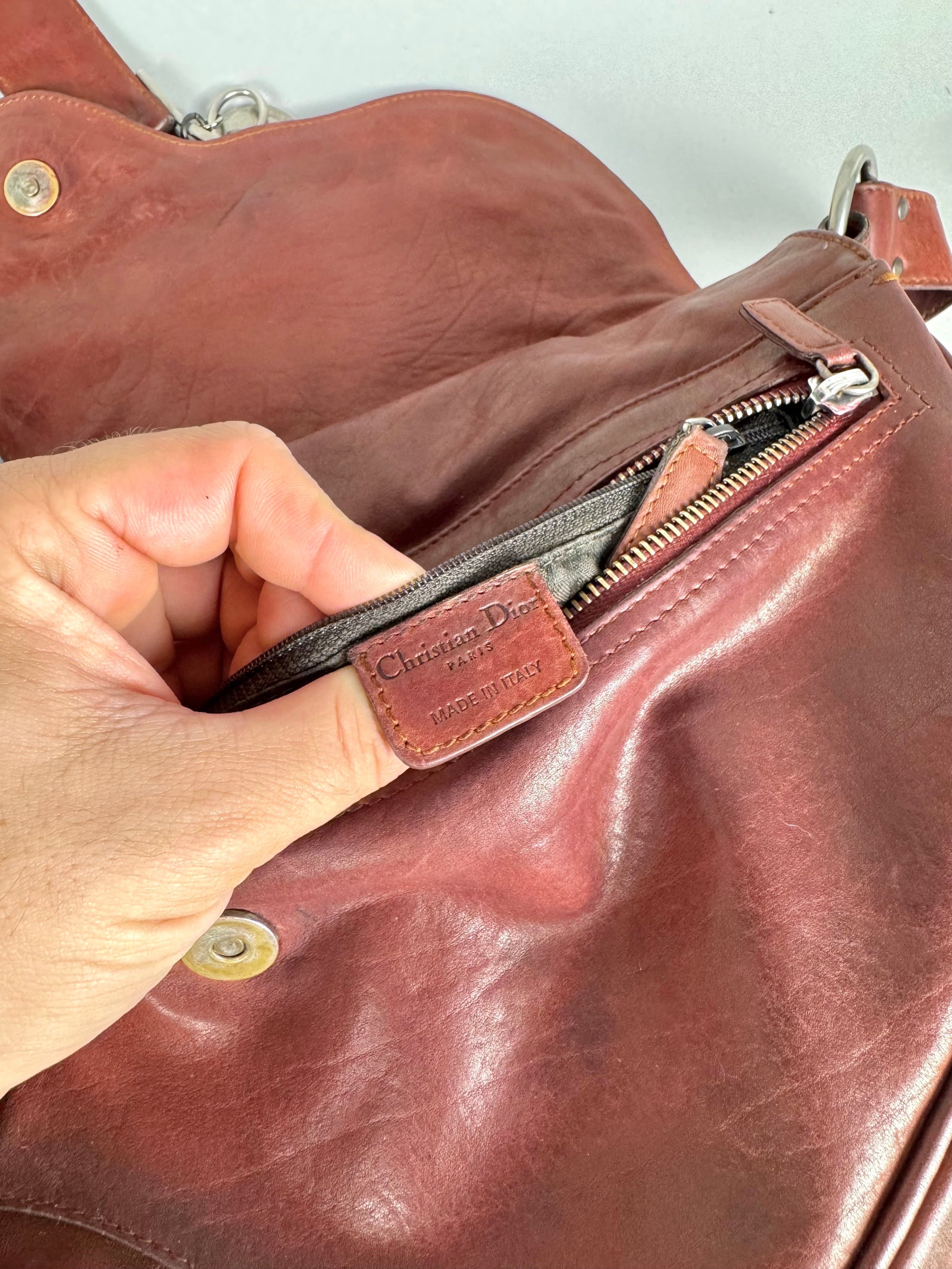 Christian Dior Gaucho Double Red Leather