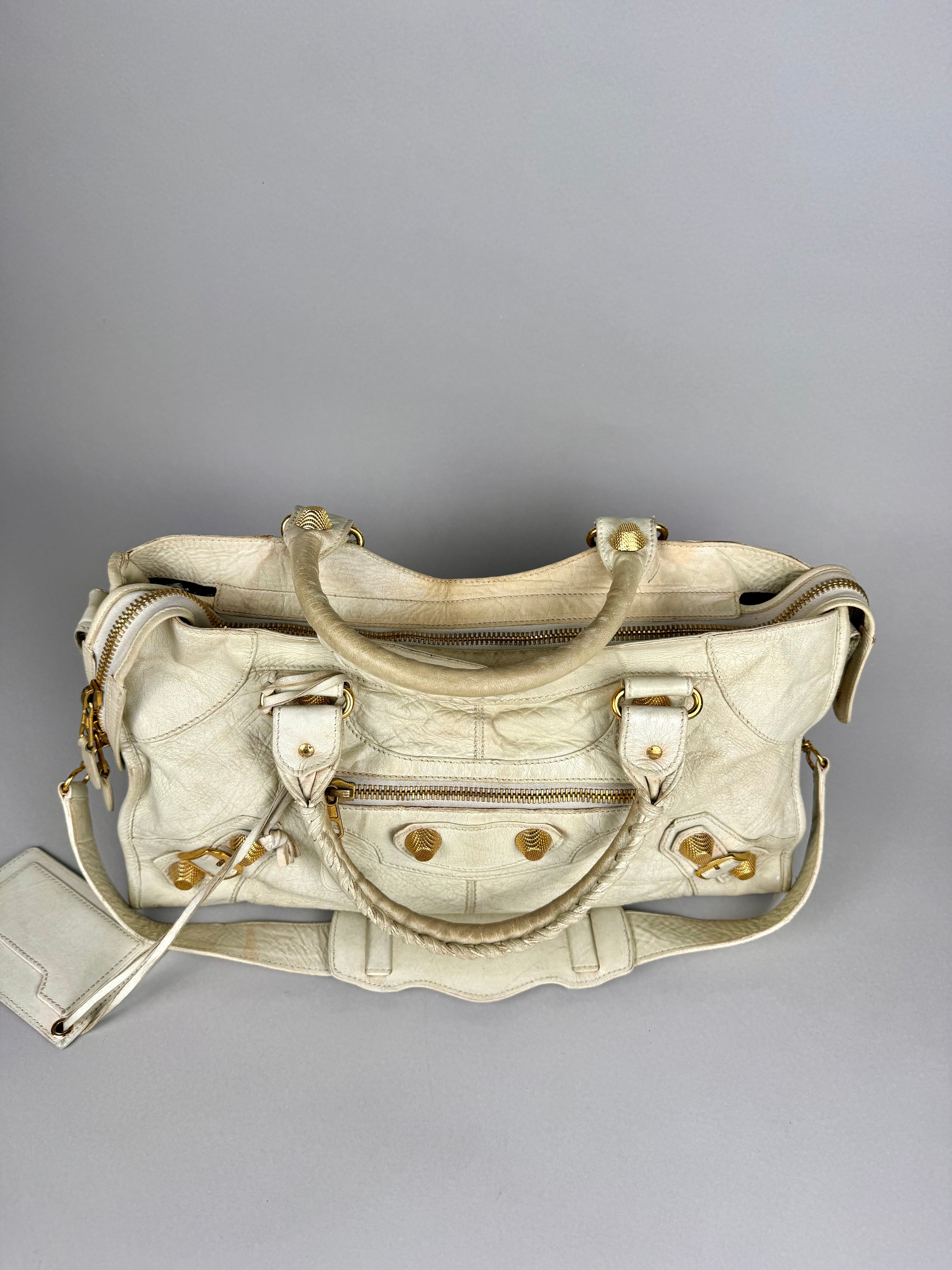 Balenciaga Sahara Lambskin Leather Gold Part Time 21 Bag
