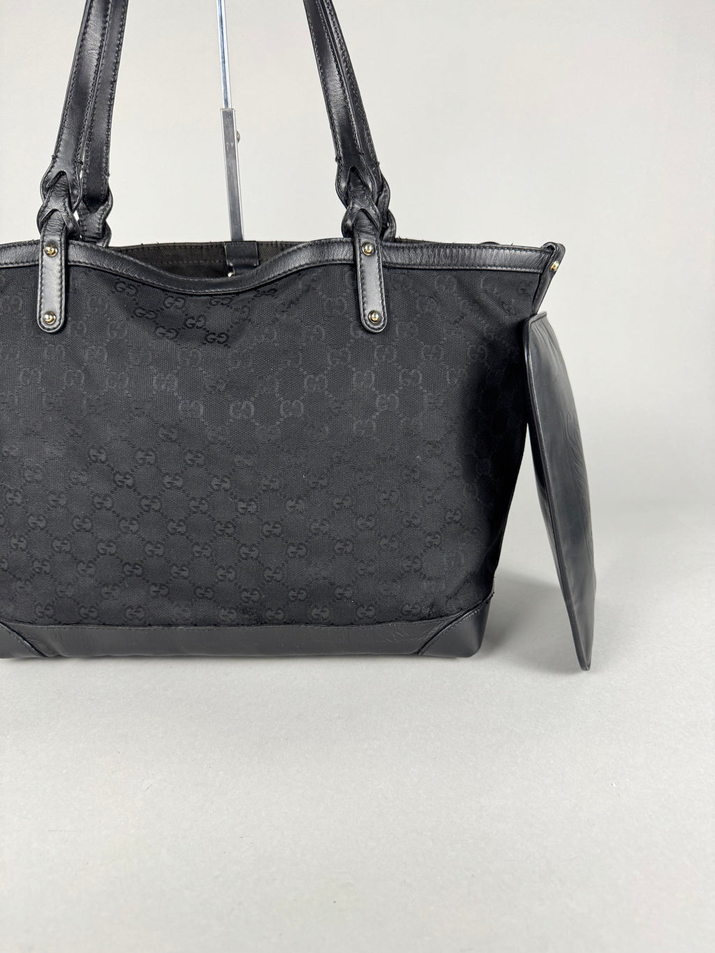 Gucci Monogram Black Tote with Pouch