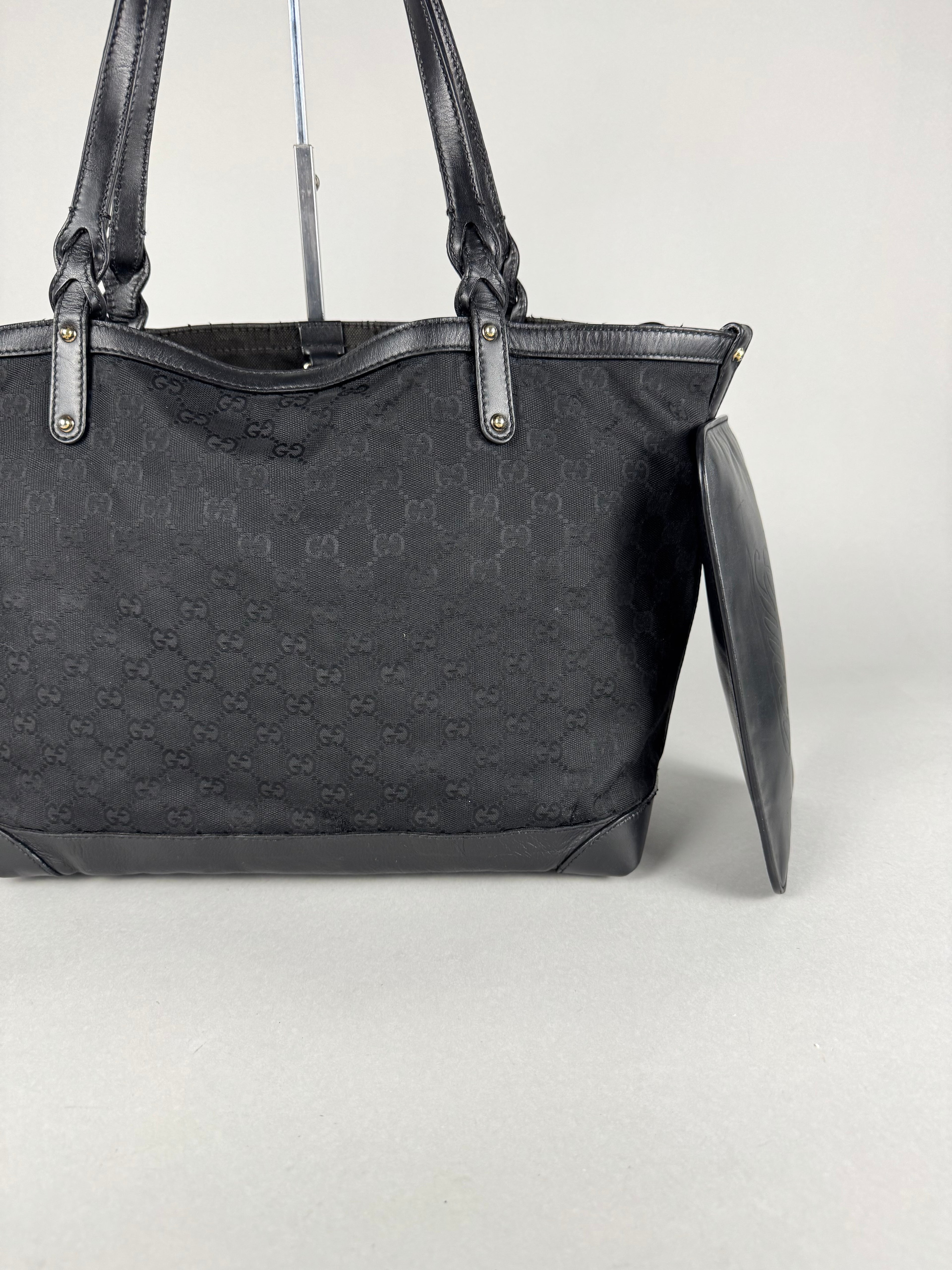Gucci Monogram Black Tote with Pouch