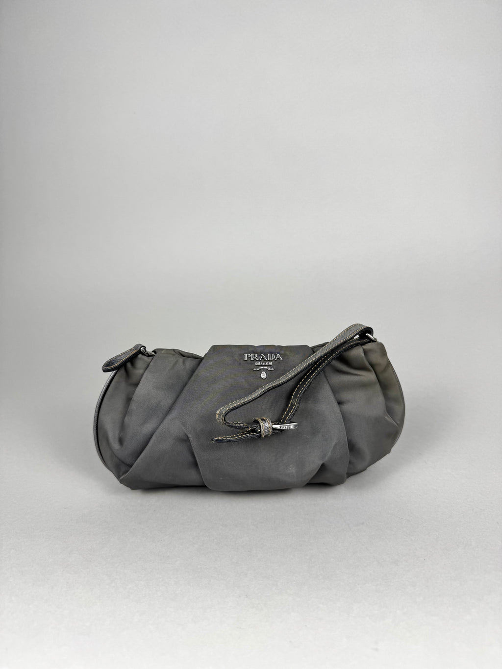 Prada Grey Nylon Clutch