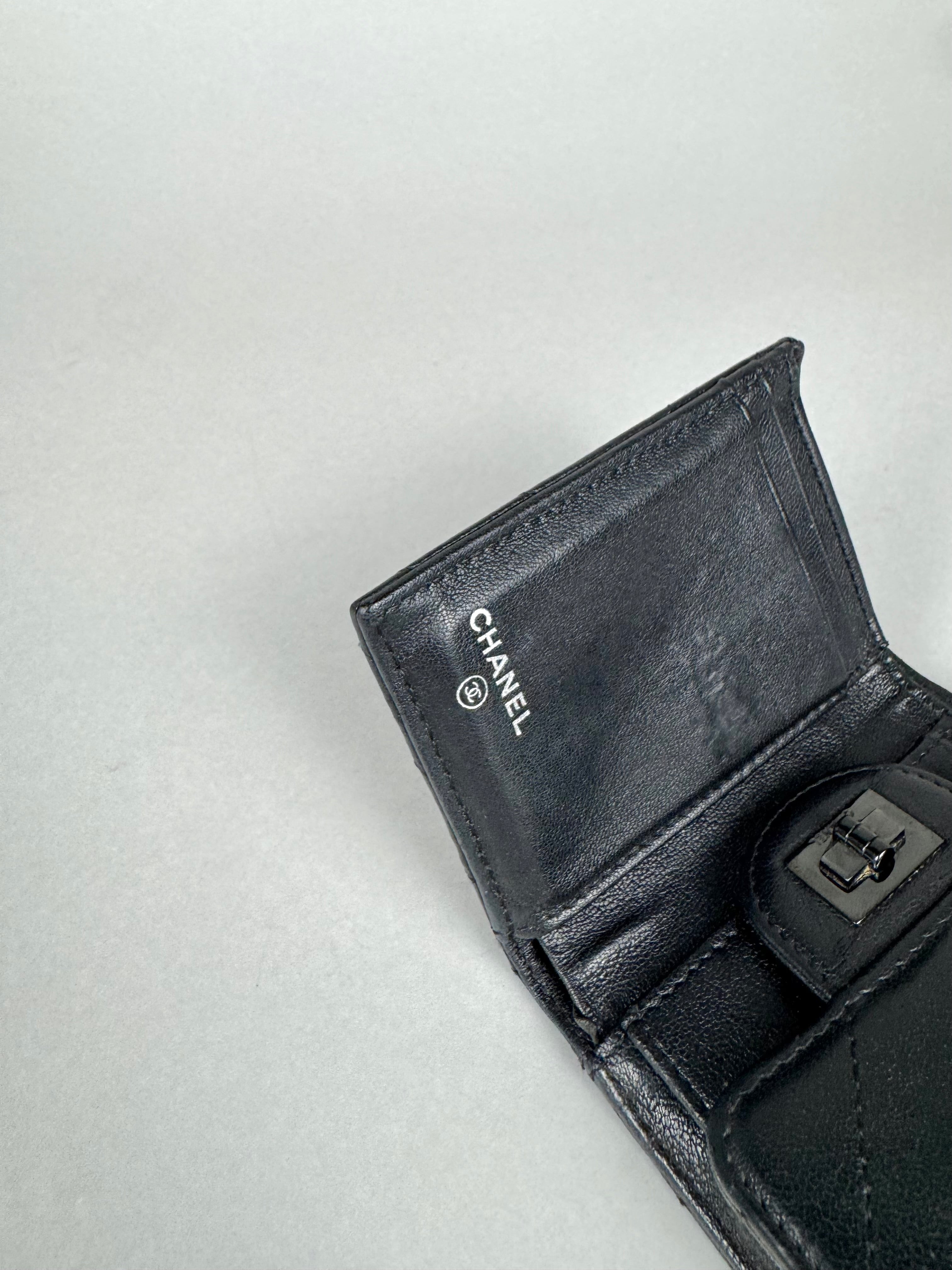Chanel Wallet Chevron Quilted Aged Calfskin Leather