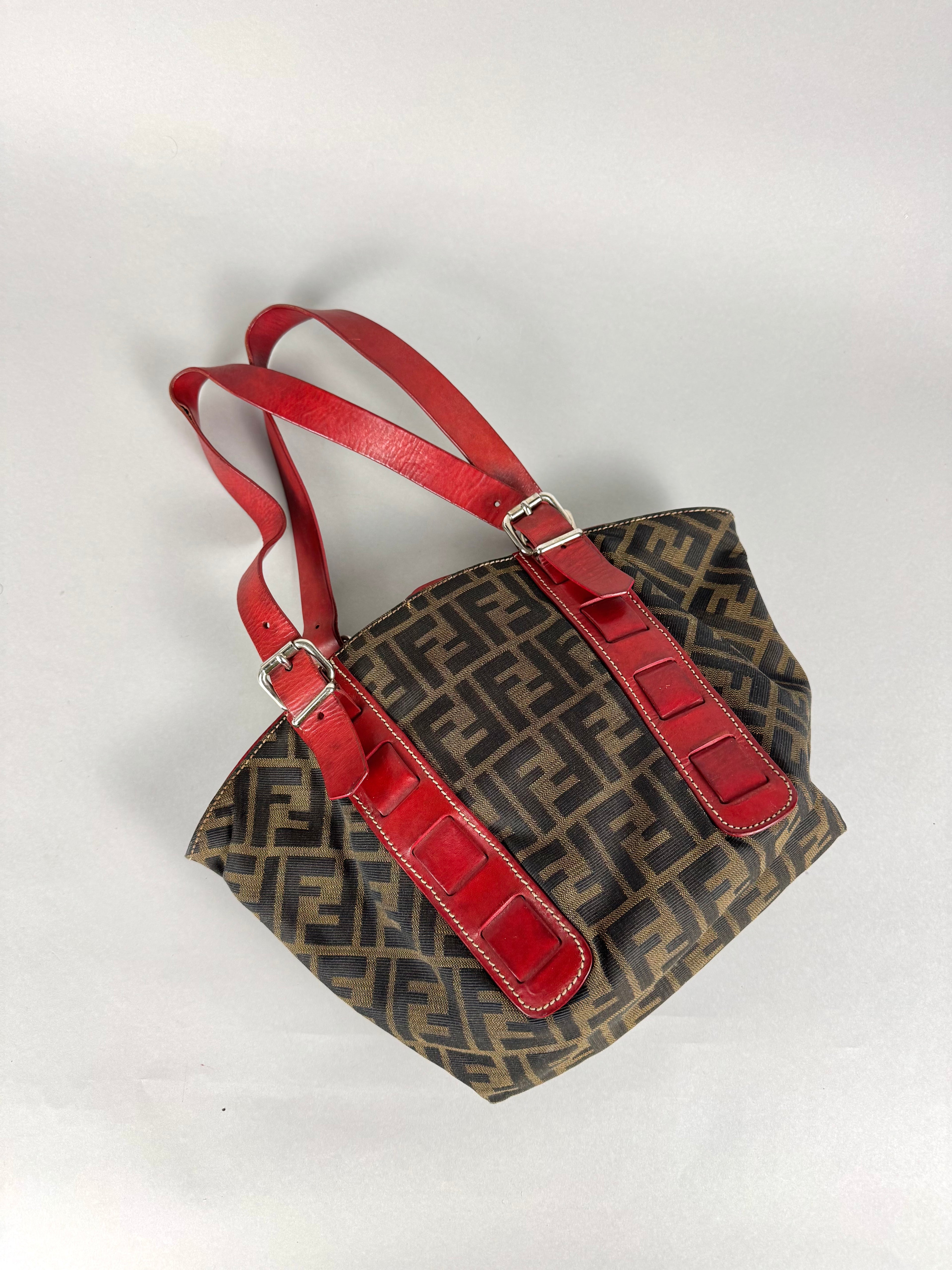 Fendi Monogram Zucca Origami Tote Shoulder Bag
