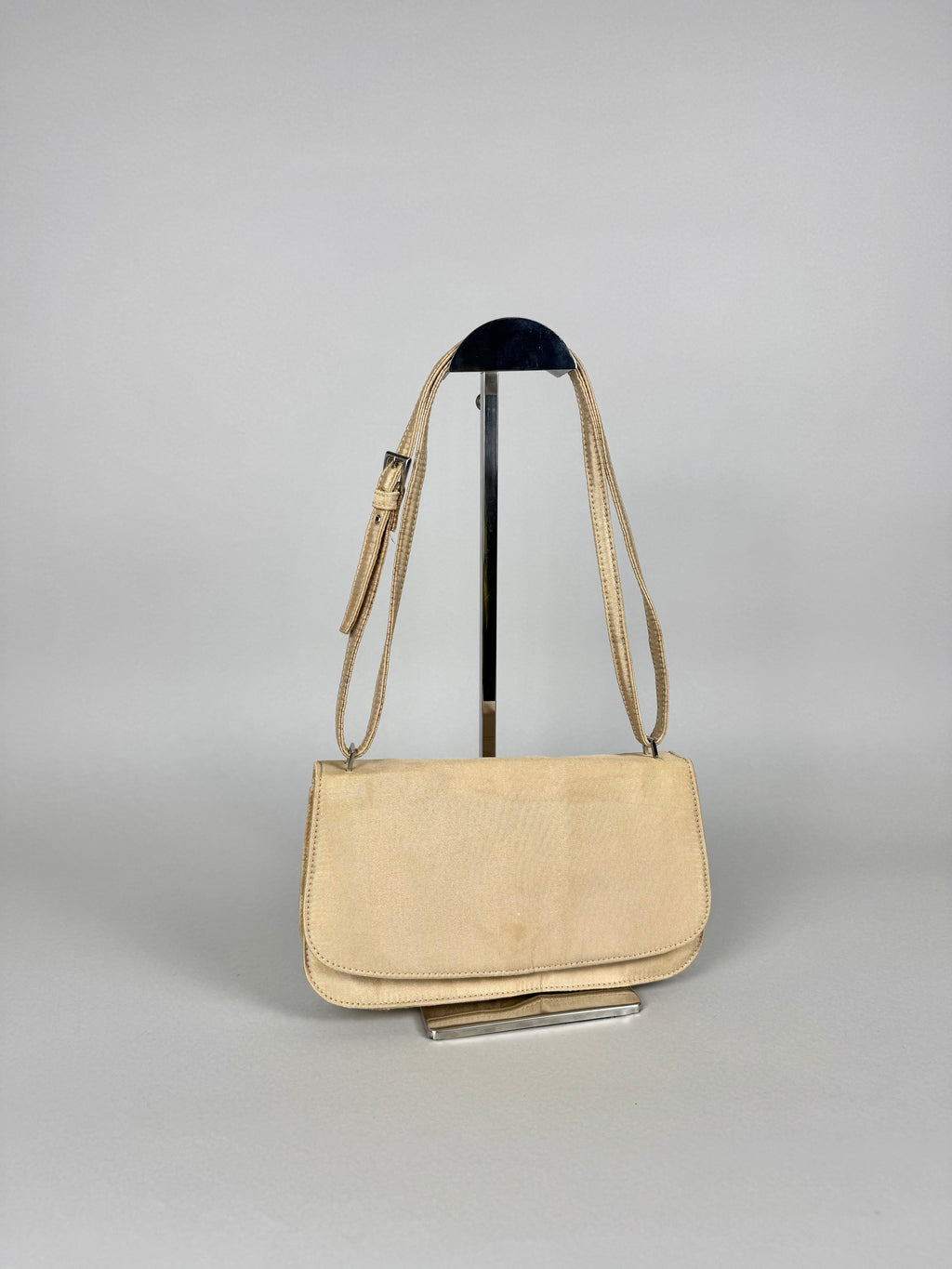 Prada Satin 2way Pochette Beige