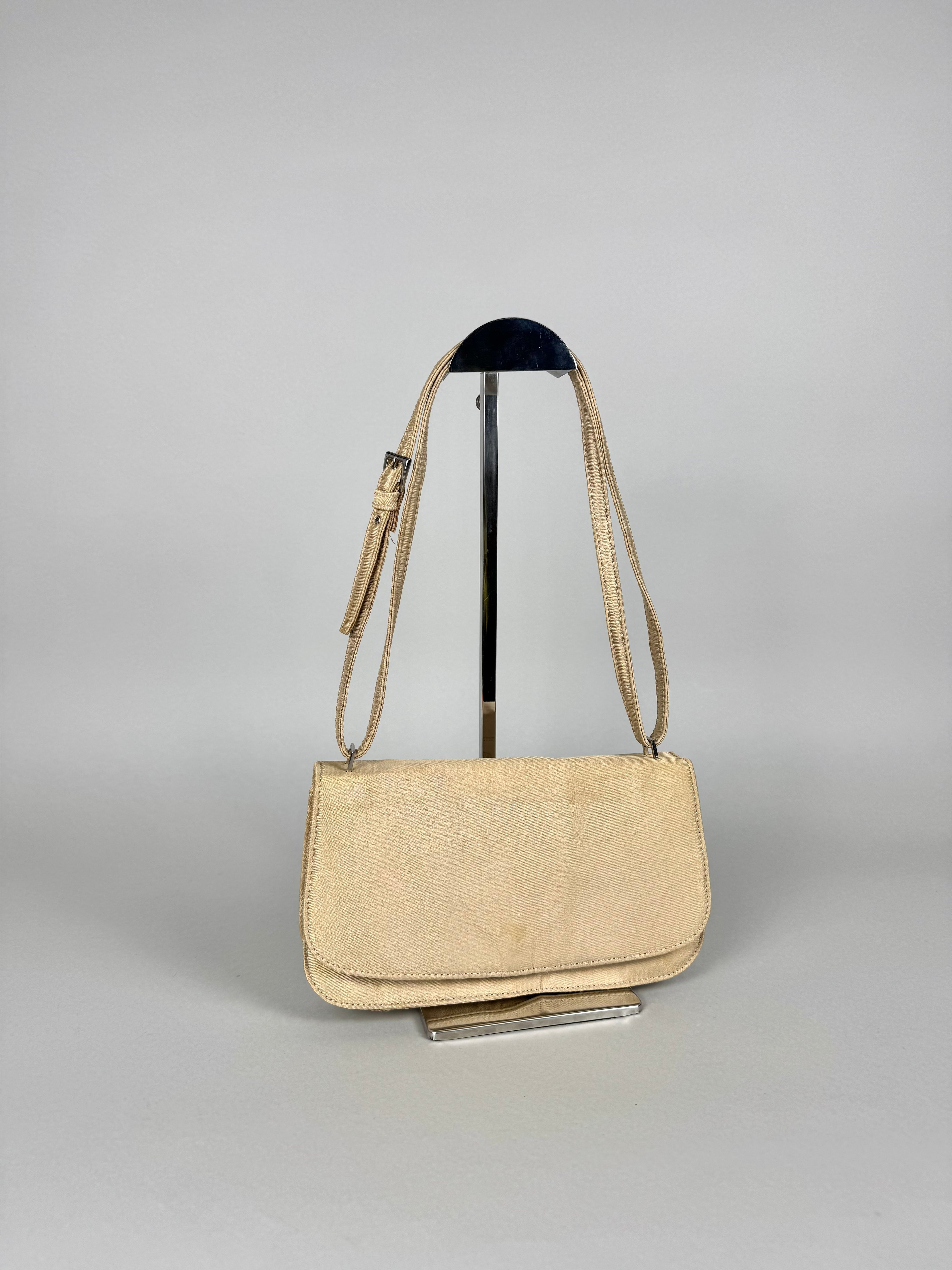 Prada Satin 2way Pochette Beige