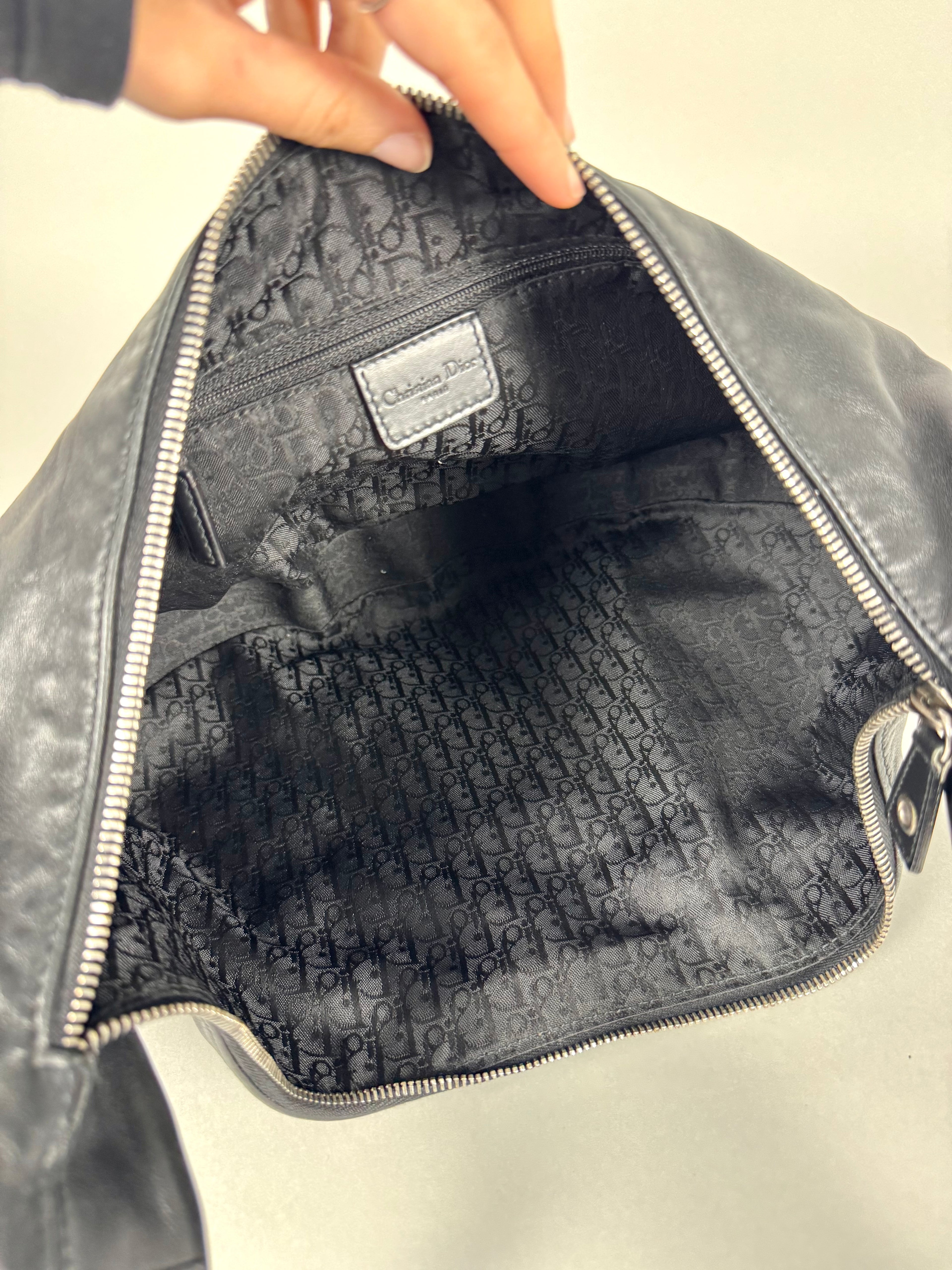 Christian Dior Street Chic Half Moon Leather Black