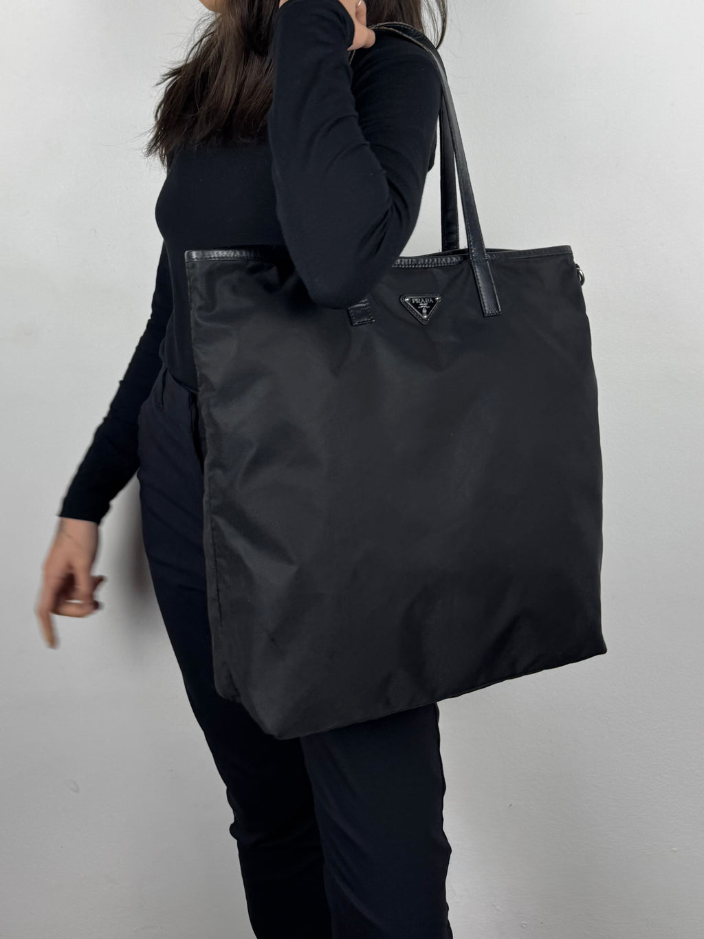 Prada Robot Nylon Black Tote
