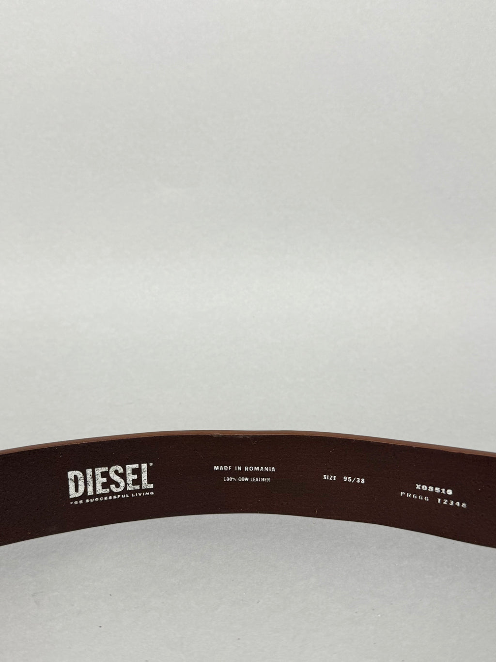 Diesel D Buckle Brown Leather Belt