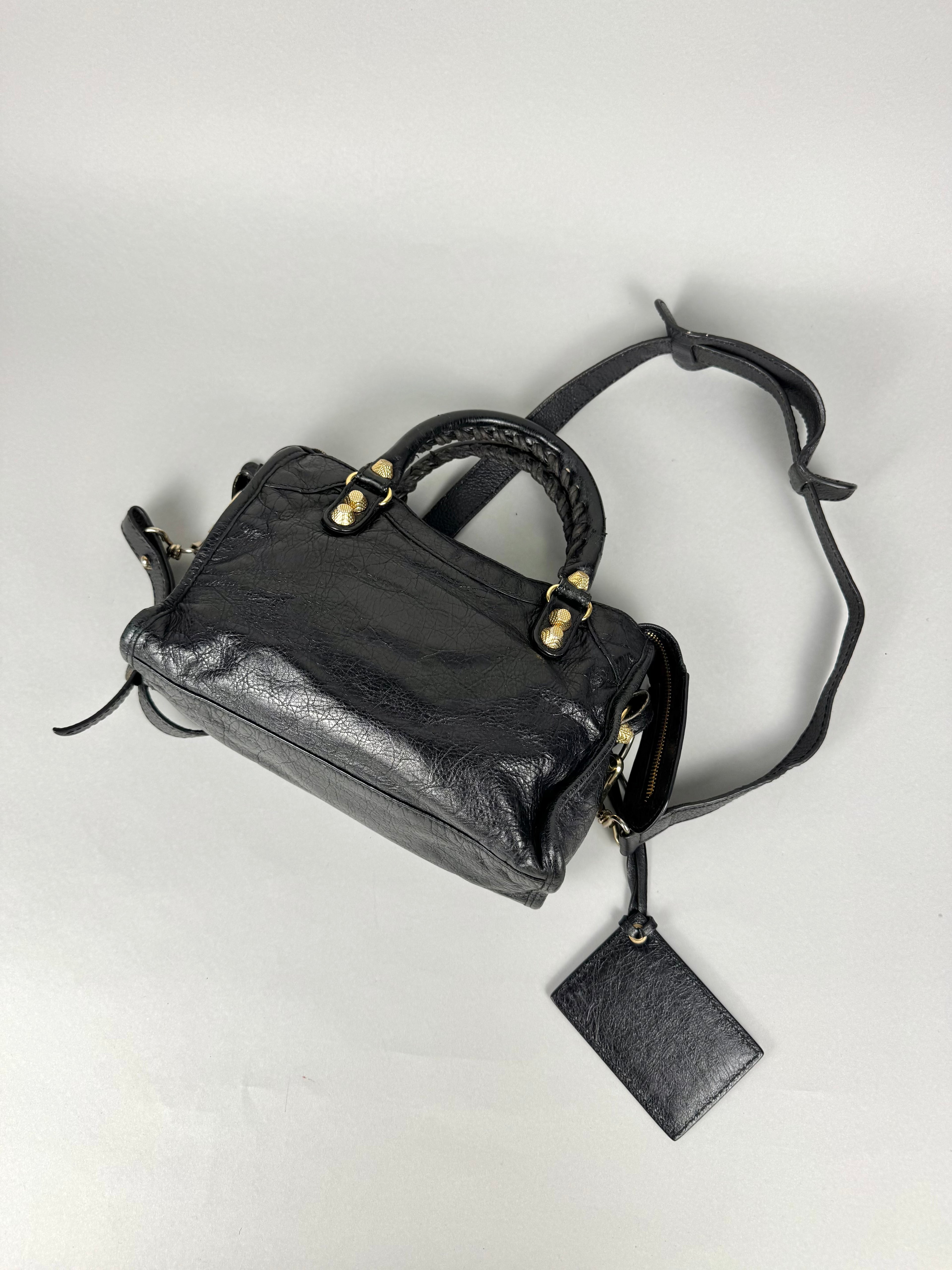 Balenciaga Agneau Mini City Black Leather