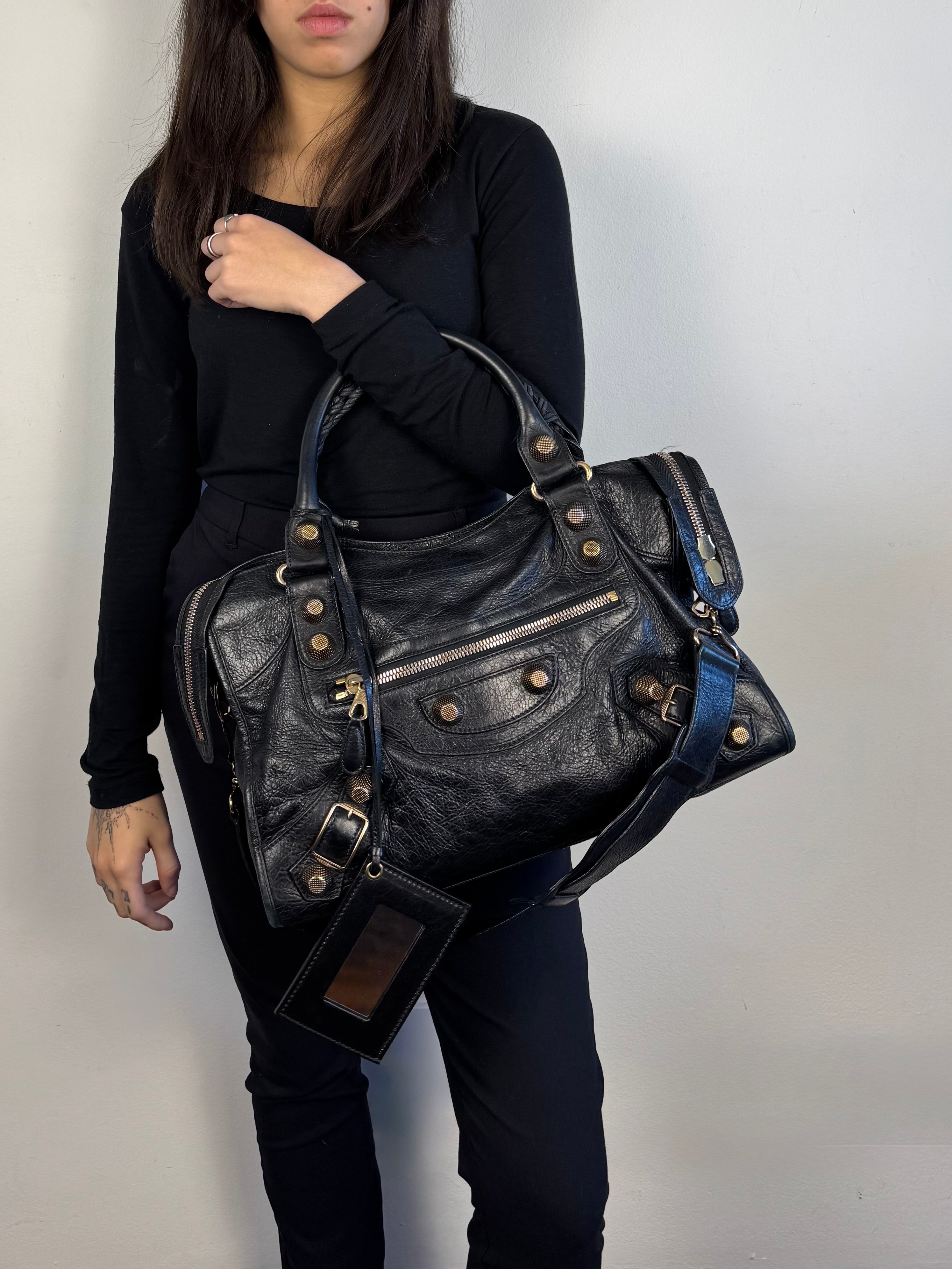 Balenciaga City Black Leather