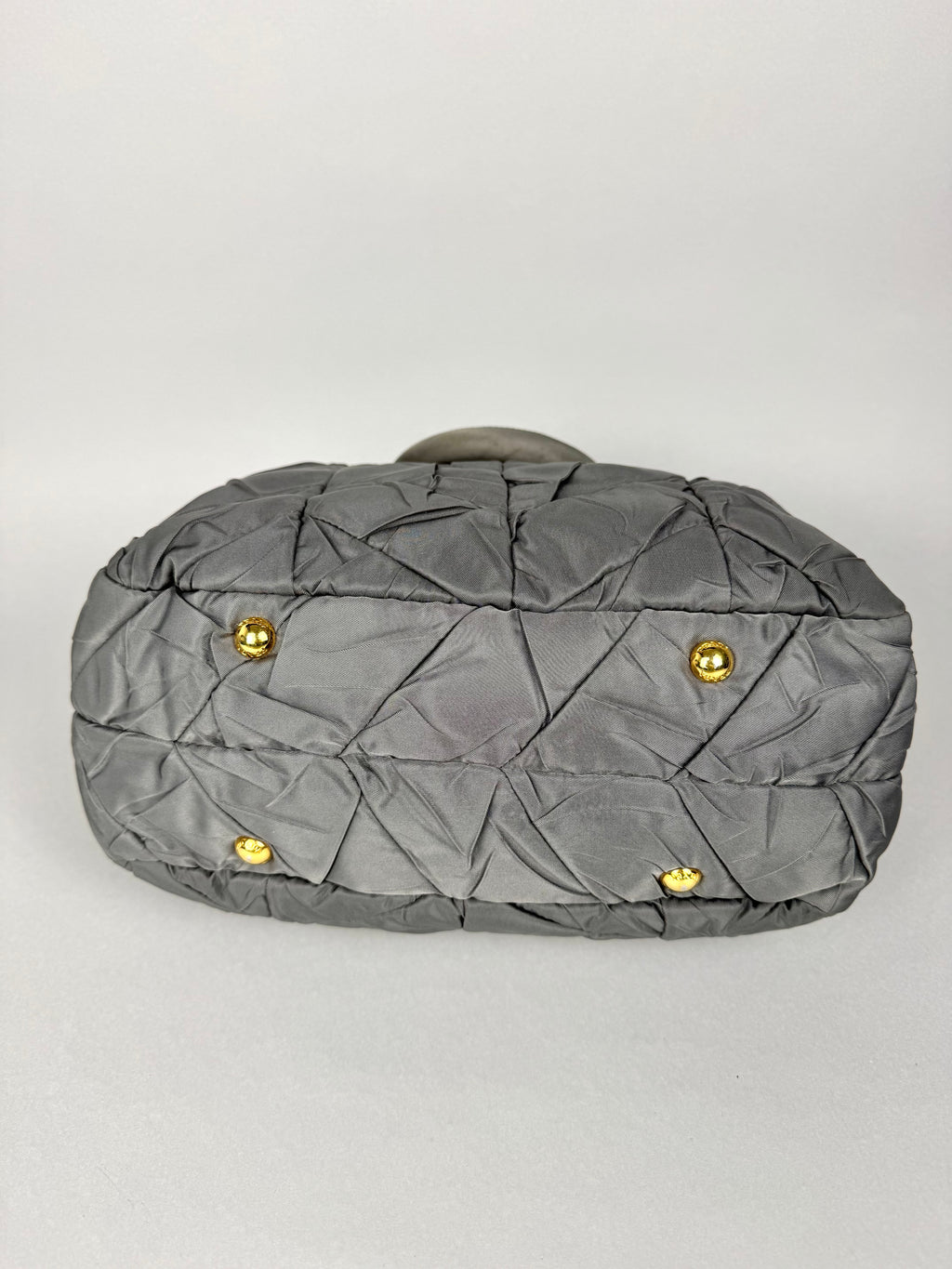 Prada Tessuto Chevron Nylon Tote Grey