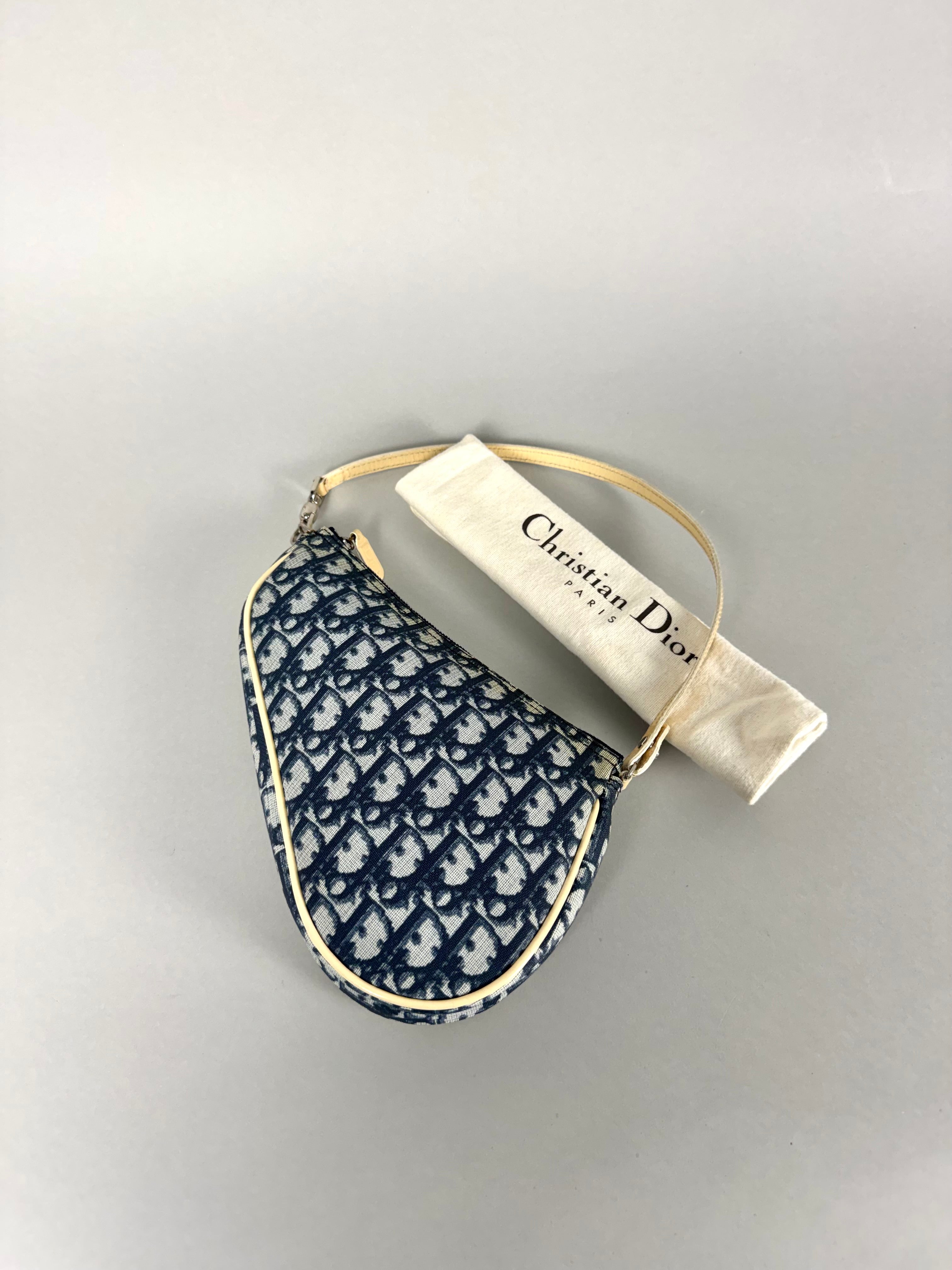 Christian Dior Monogram Mini Saddle Oblique Blue